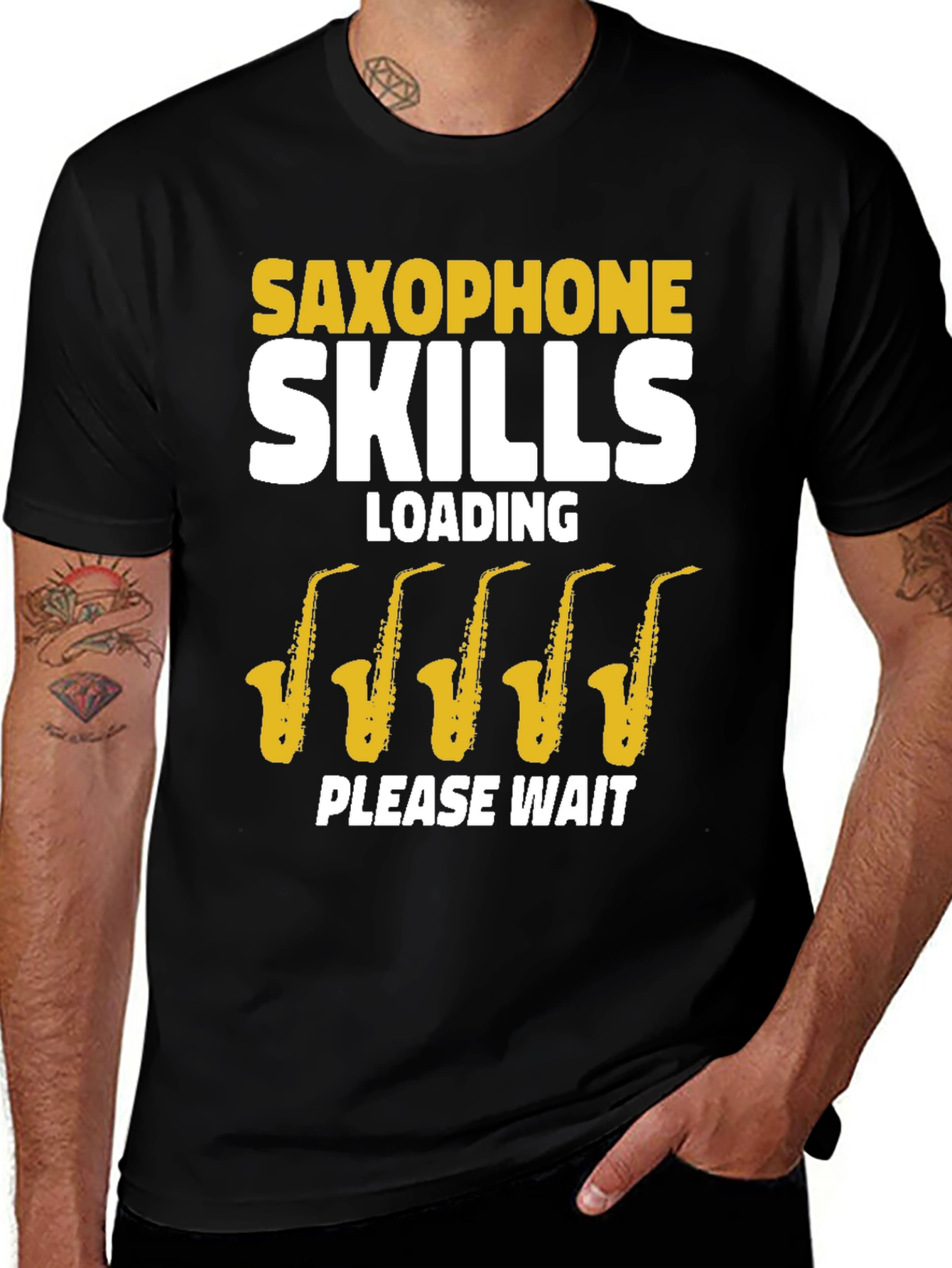 Saxophone Skills Loading Funny Musician T-Shirt