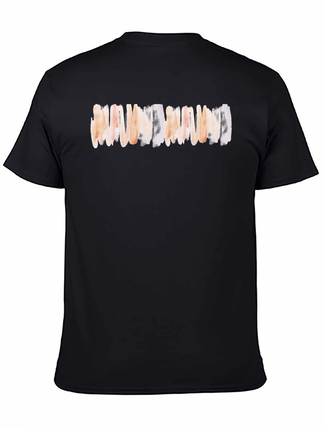 Abstract Stripe Graphic Tee - Soft Black Cotton T-Shirt