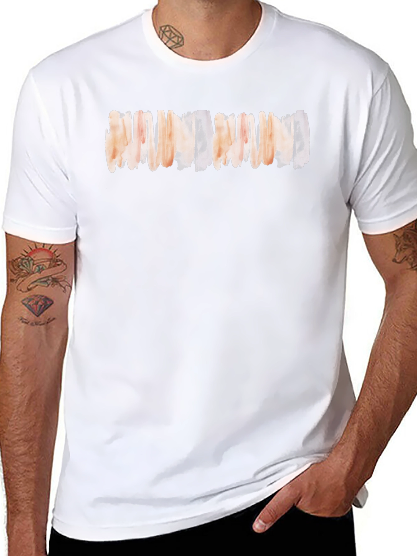 Abstract Stripe Graphic Tee - Soft Black Cotton T-Shirt