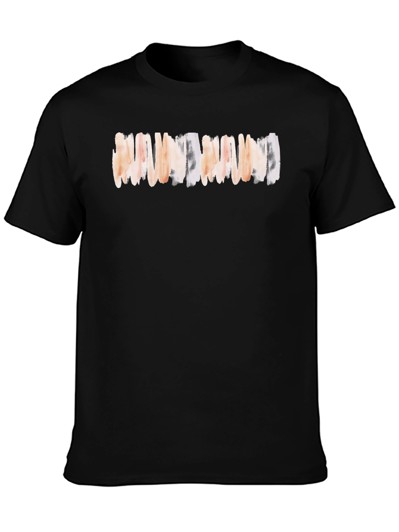 Abstract Stripe Graphic Tee - Soft Black Cotton T-Shirt