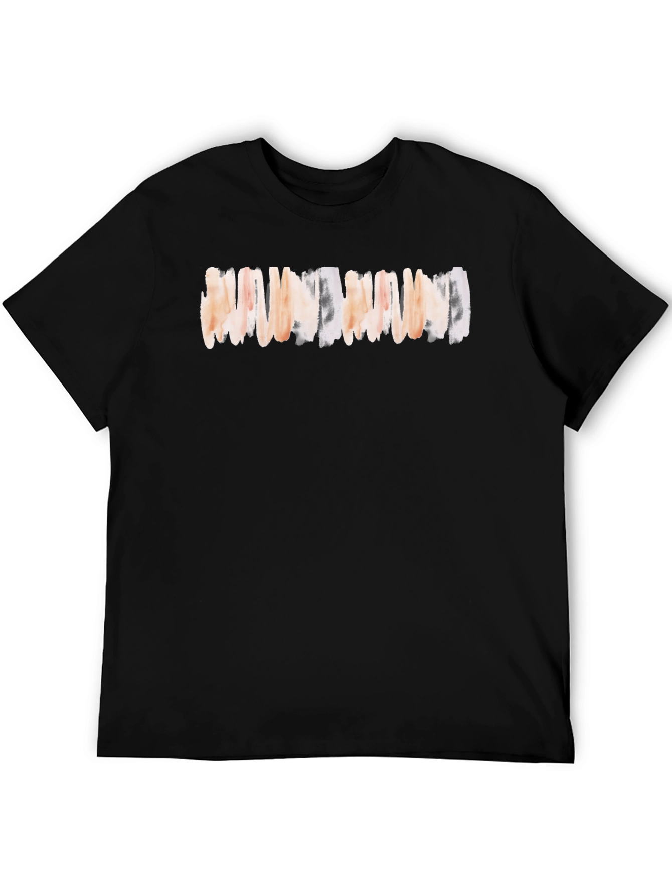 Abstract Stripe Graphic Tee - Soft Black Cotton T-Shirt
