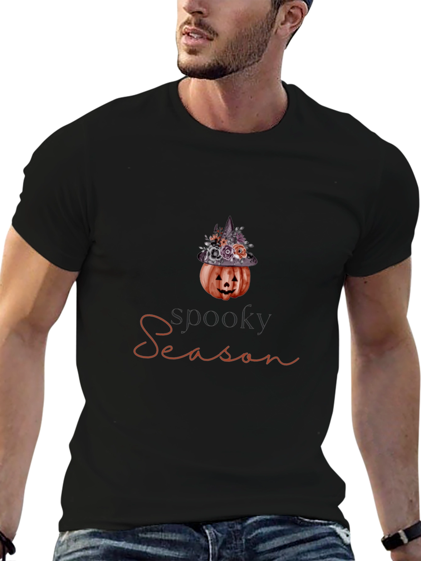 Spooky Season Pumpkin Witch Hat Graphic Tee