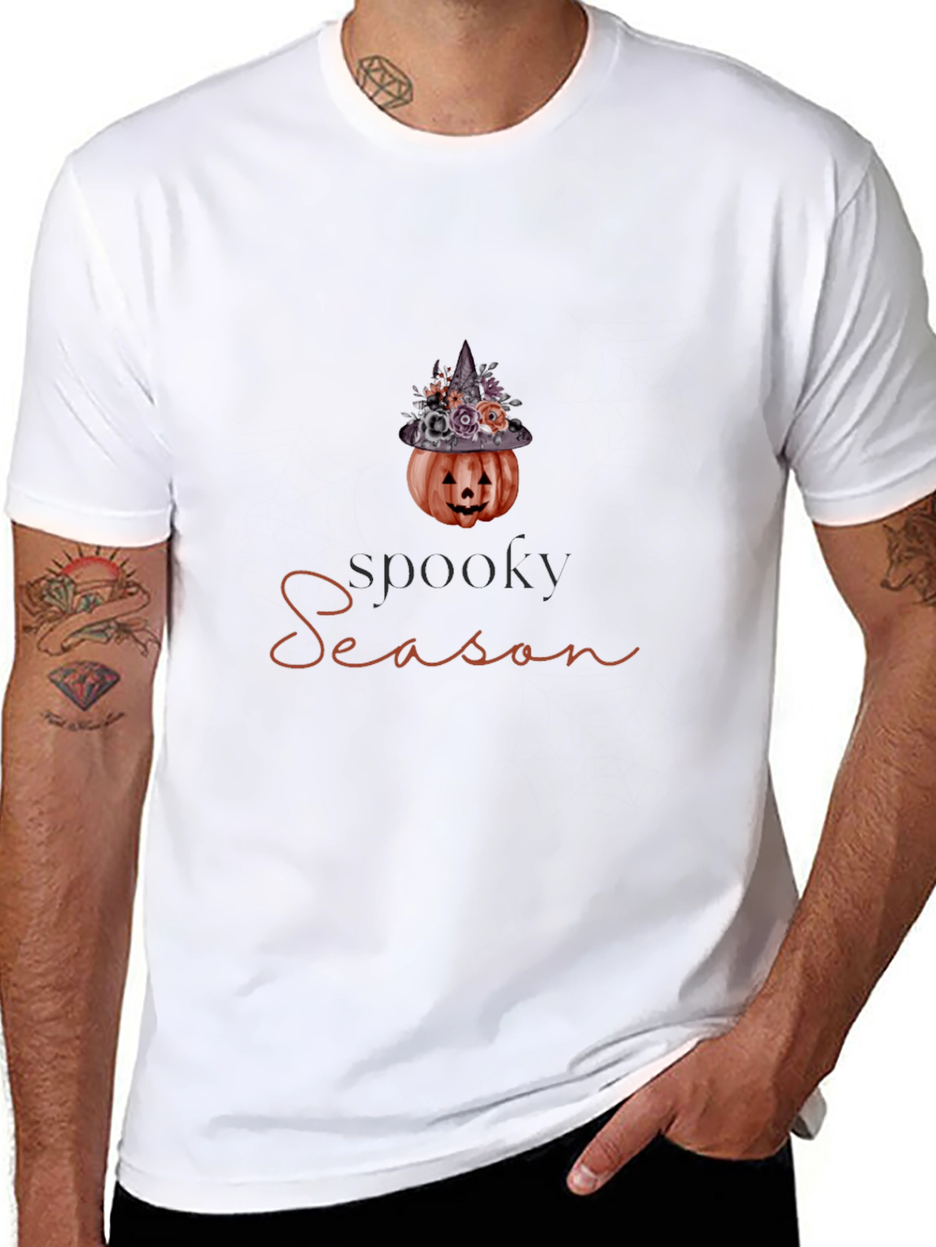 Spooky Season Pumpkin Witch Hat Graphic Tee