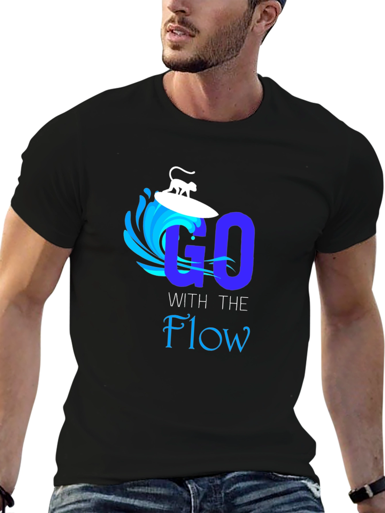 Go With the Flow Graphic T-Shirt - Surfing Monkey