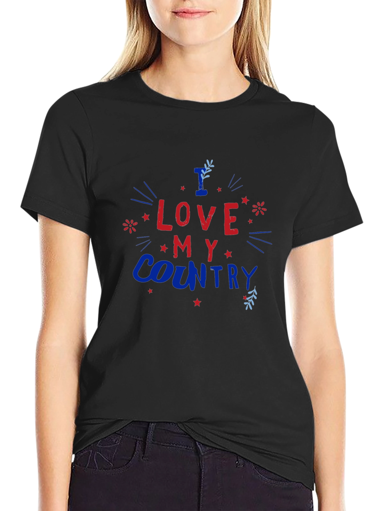 I Love My Country Graphic Tee - Patriotic Design