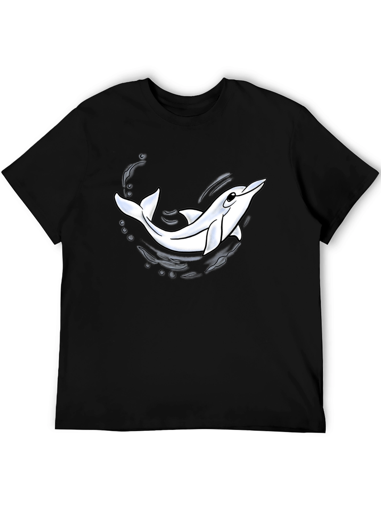 Cool Dolphin Graphic Black T-Shirt