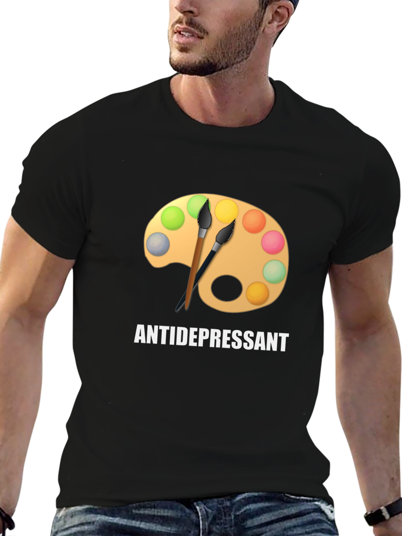 Antidepressant Artist Palette Graphic Tee - Black