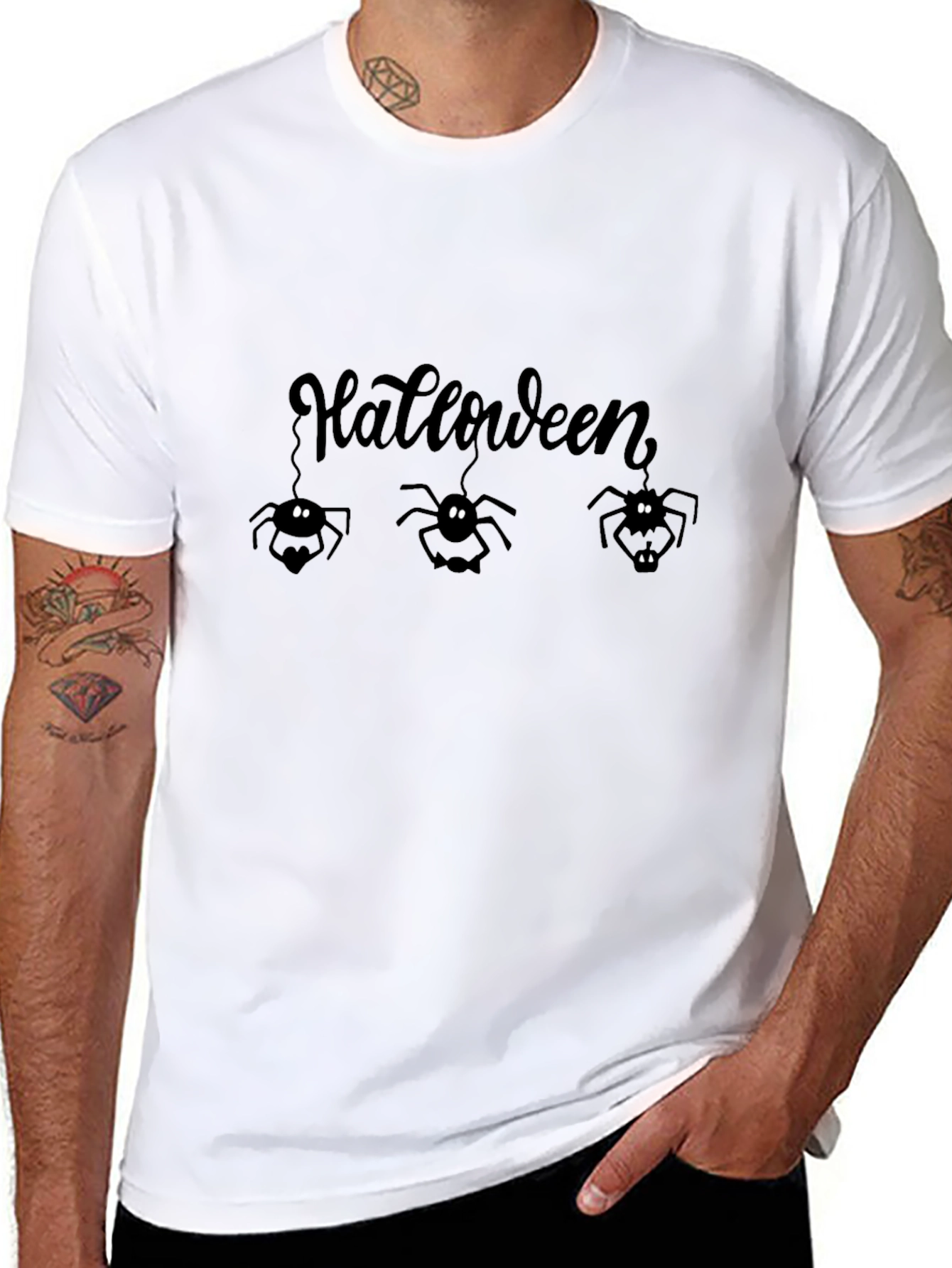 Halloween Spider Graphic Tee - Mens Black T-Shirt
