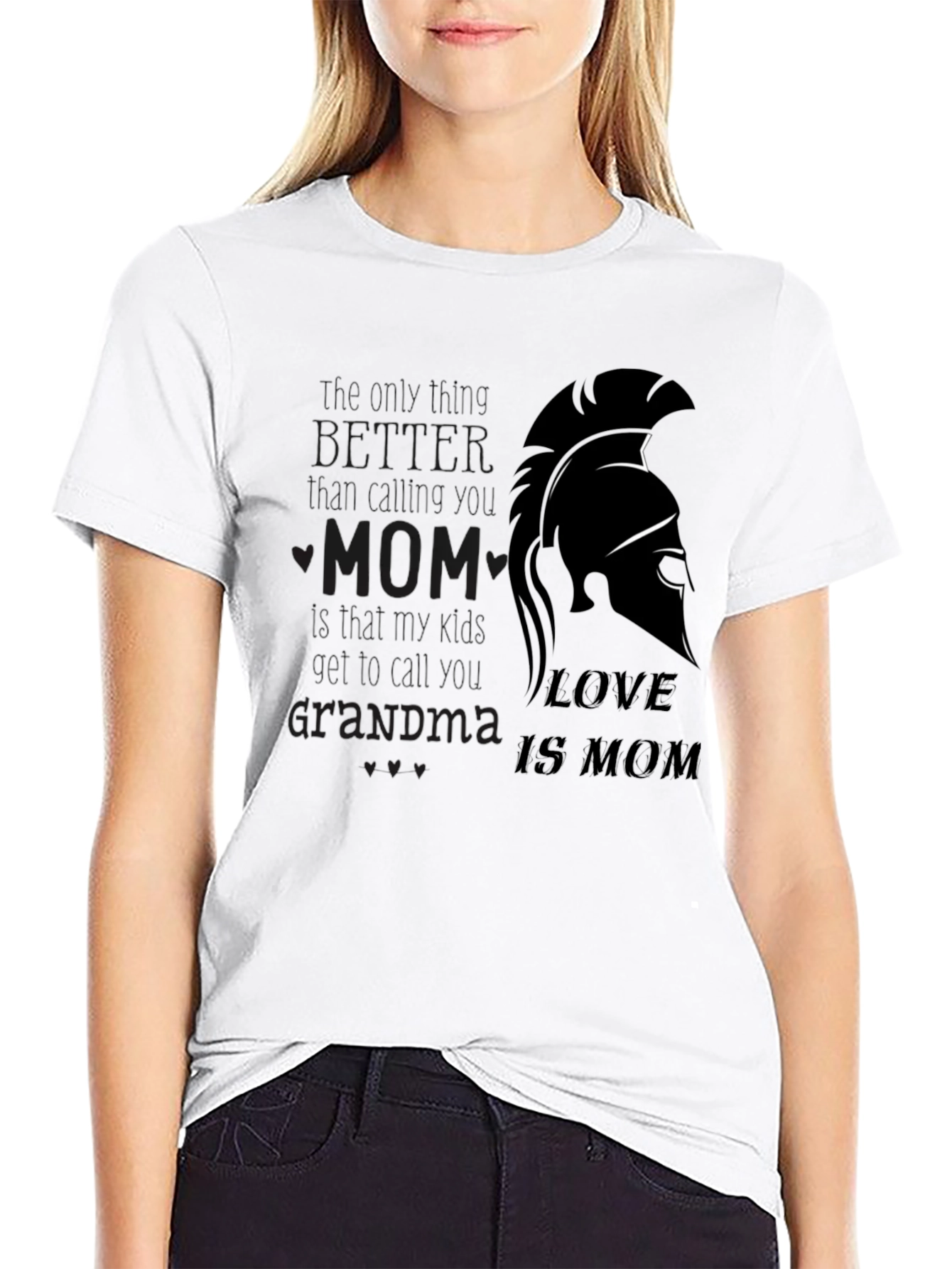 Love is Mom T-Shirt - Spartan Design Black Tee