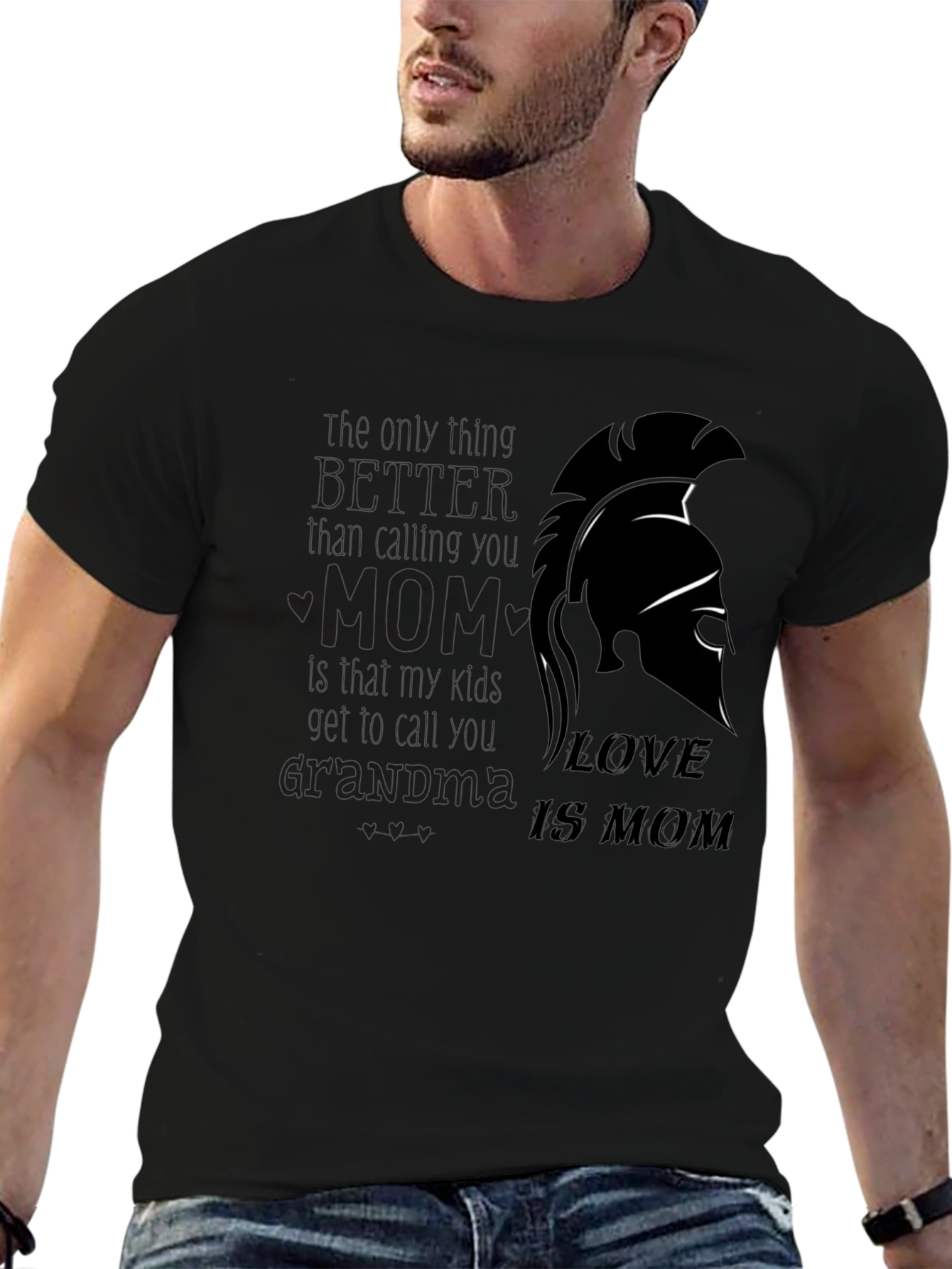 Love is Mom T-Shirt - Spartan Design Black Tee