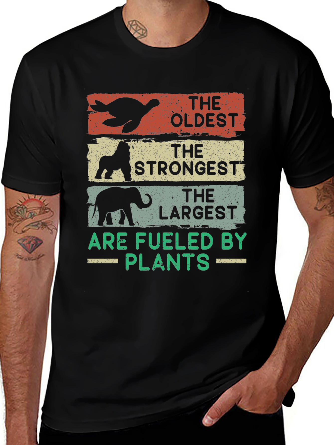Oldest Strongest Largest - Vegan T-Shirt
