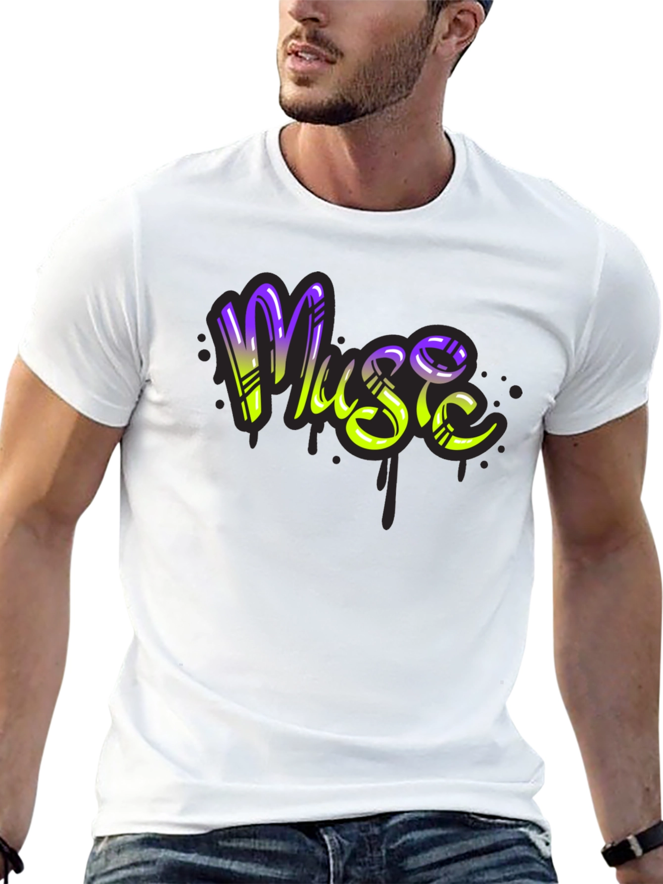 Music Graffiti T-Shirt - Black Cotton Blend