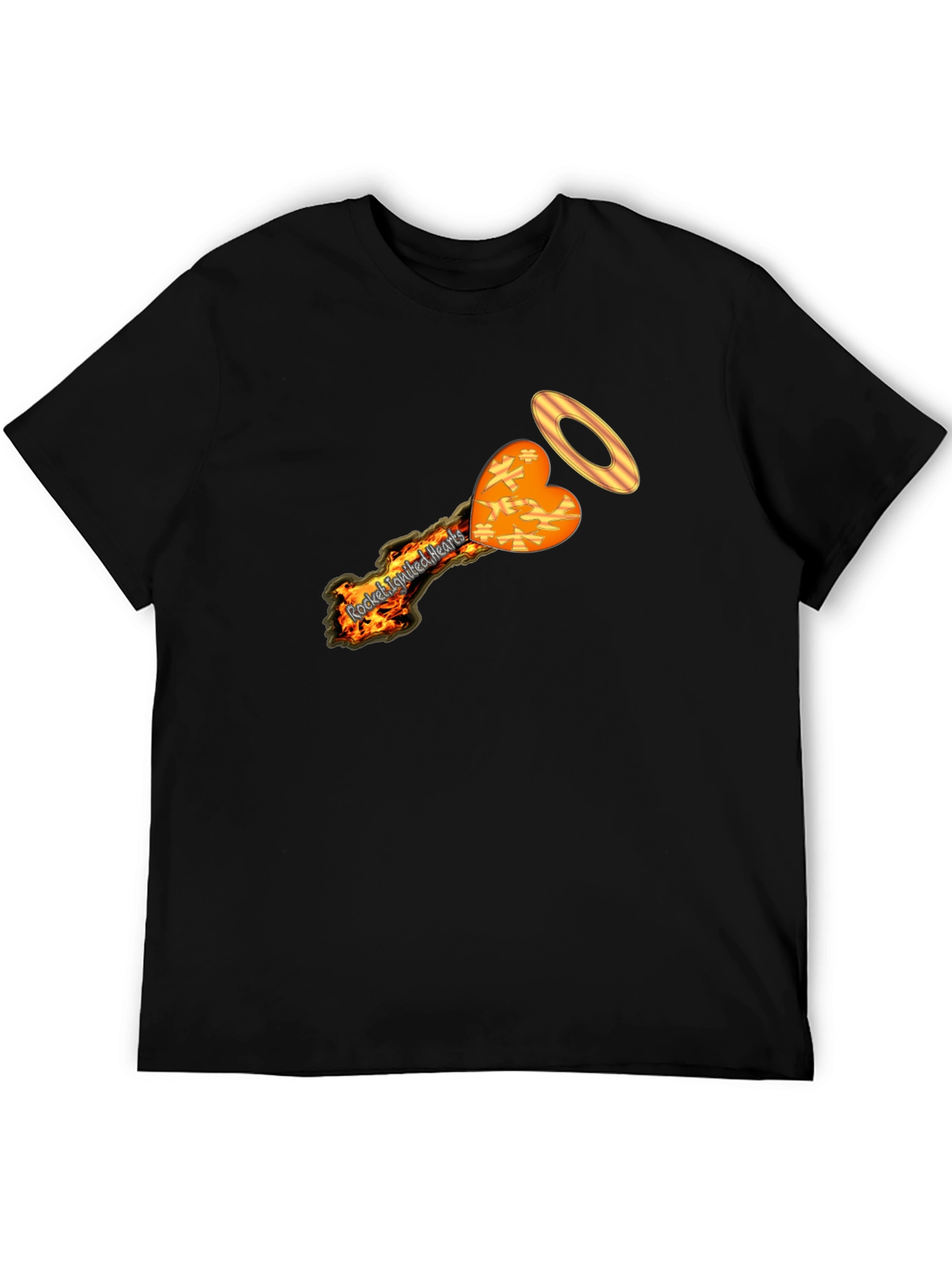 Fiery Heart T-Shirt - Rocked Ignited Hearts Design