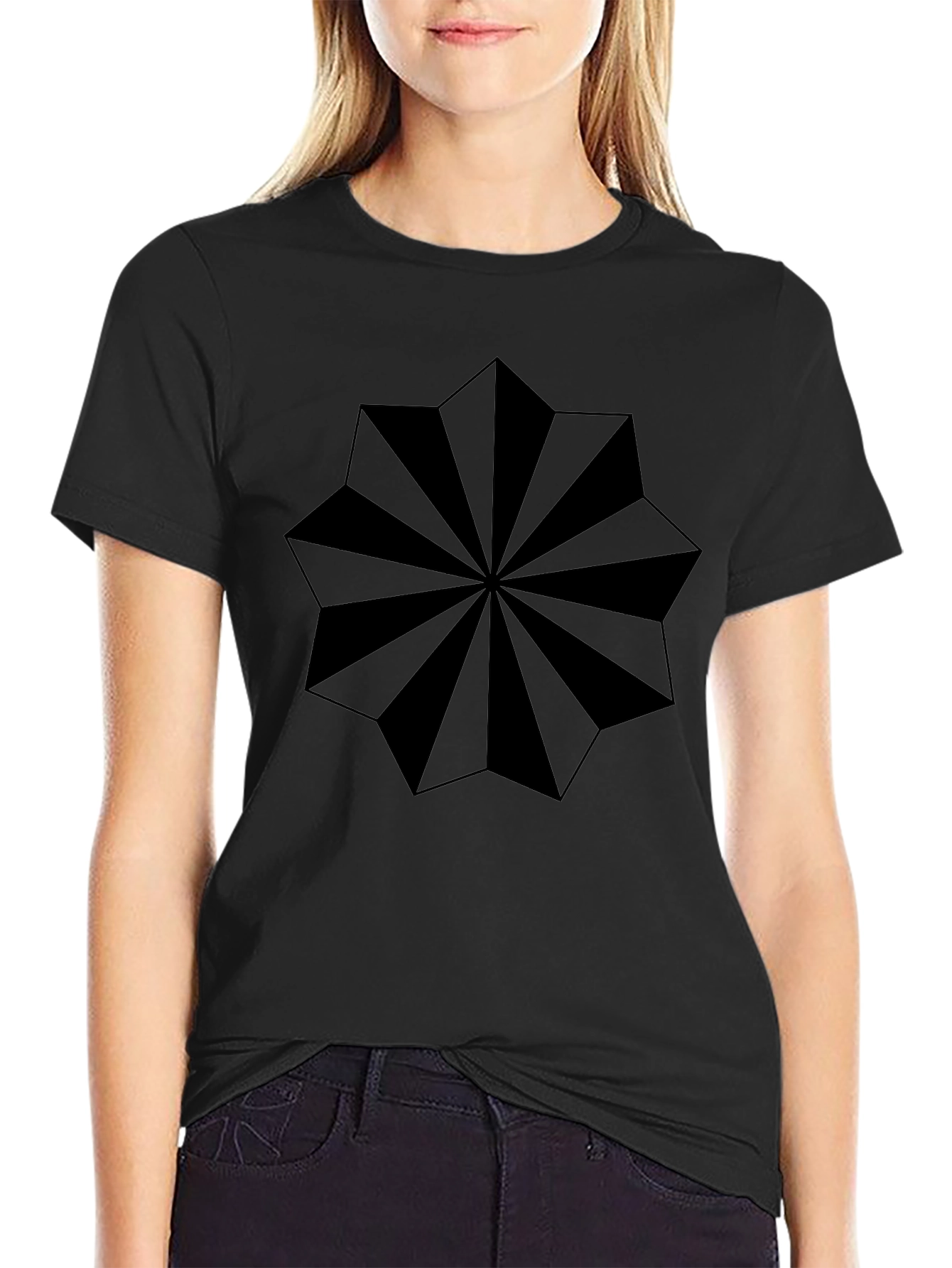 Geometric Starburst Graphic T-Shirt