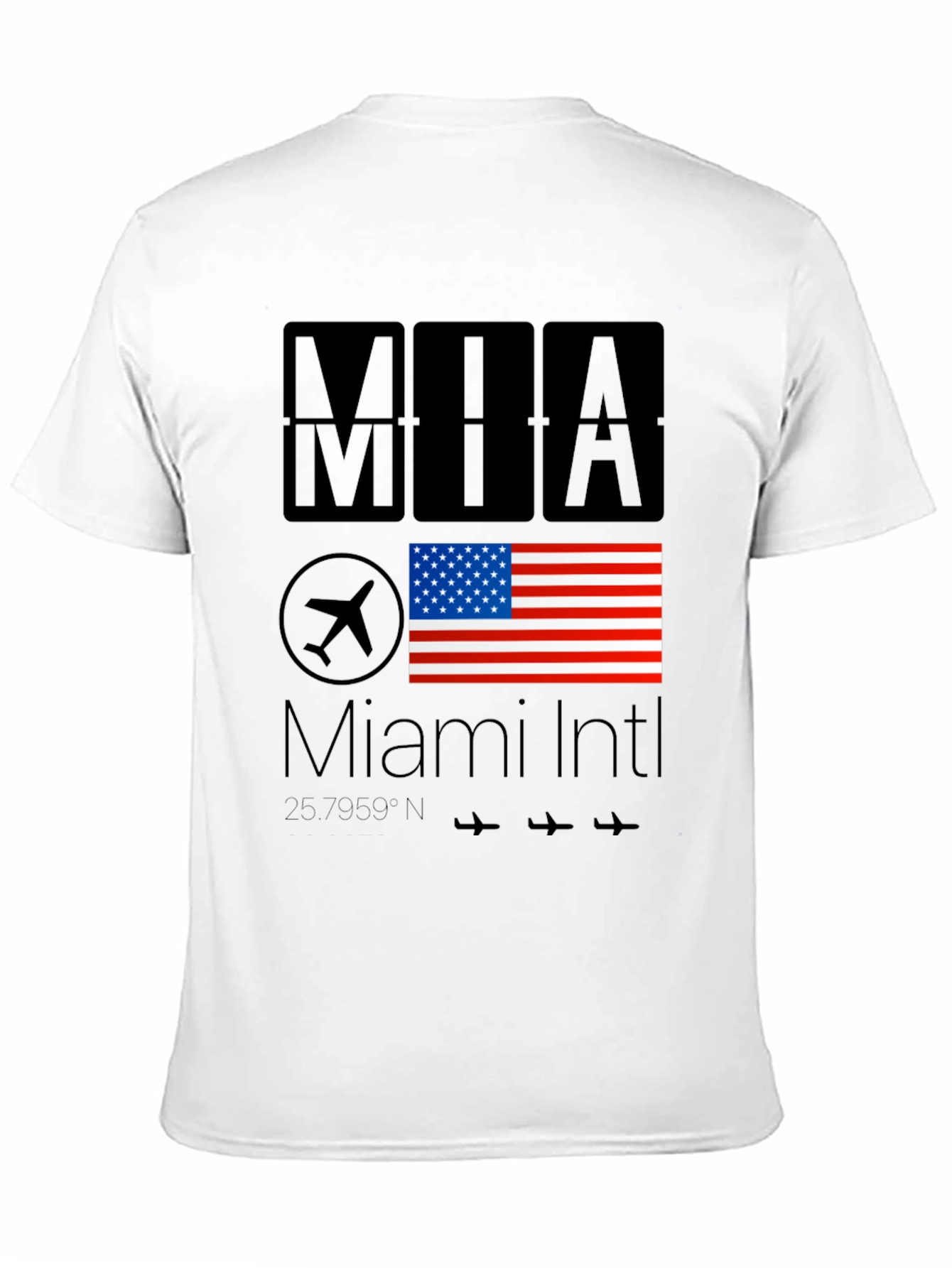 Miami Intl Airport T-Shirt - USA Flag Design