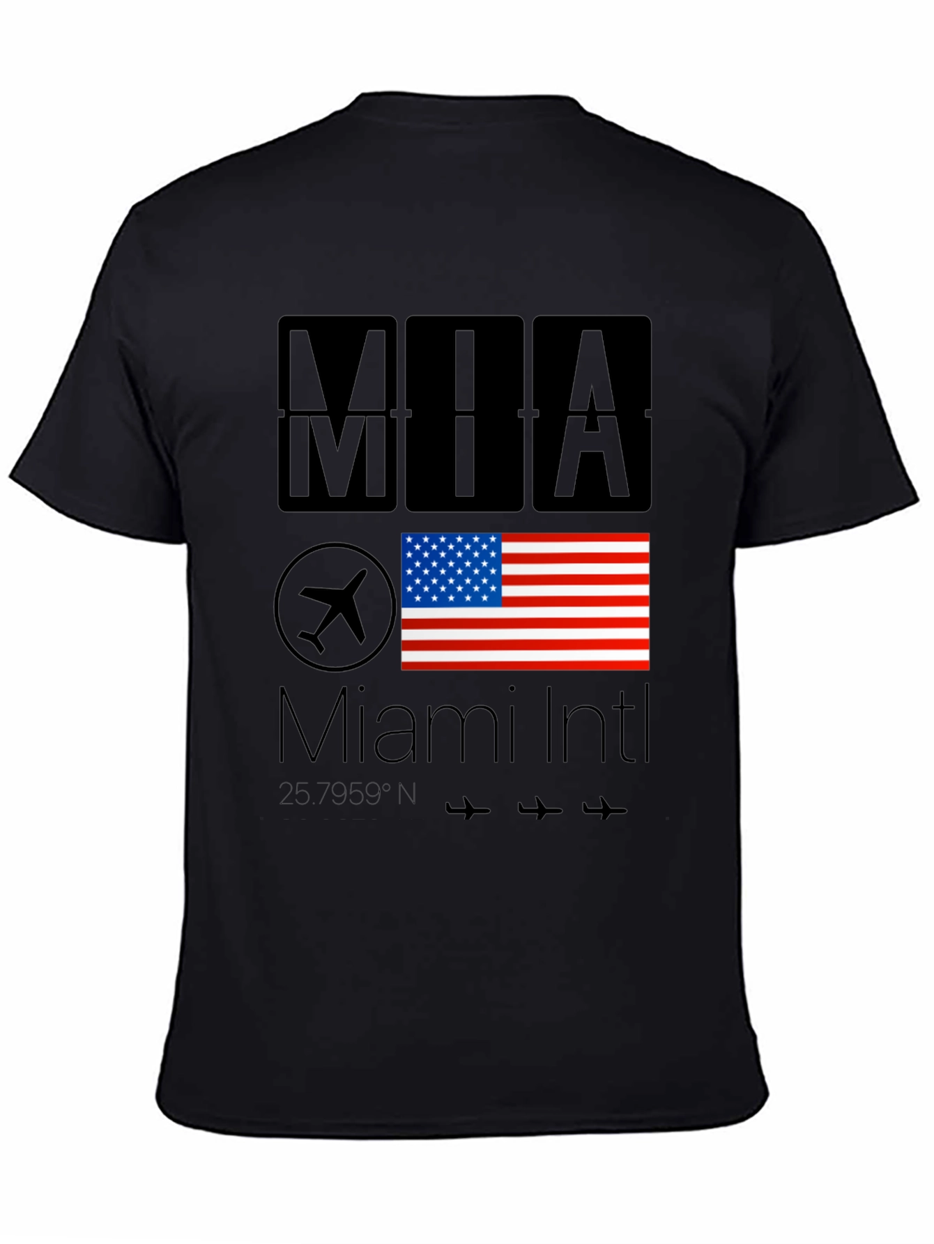 Miami Intl Airport T-Shirt - USA Flag Design