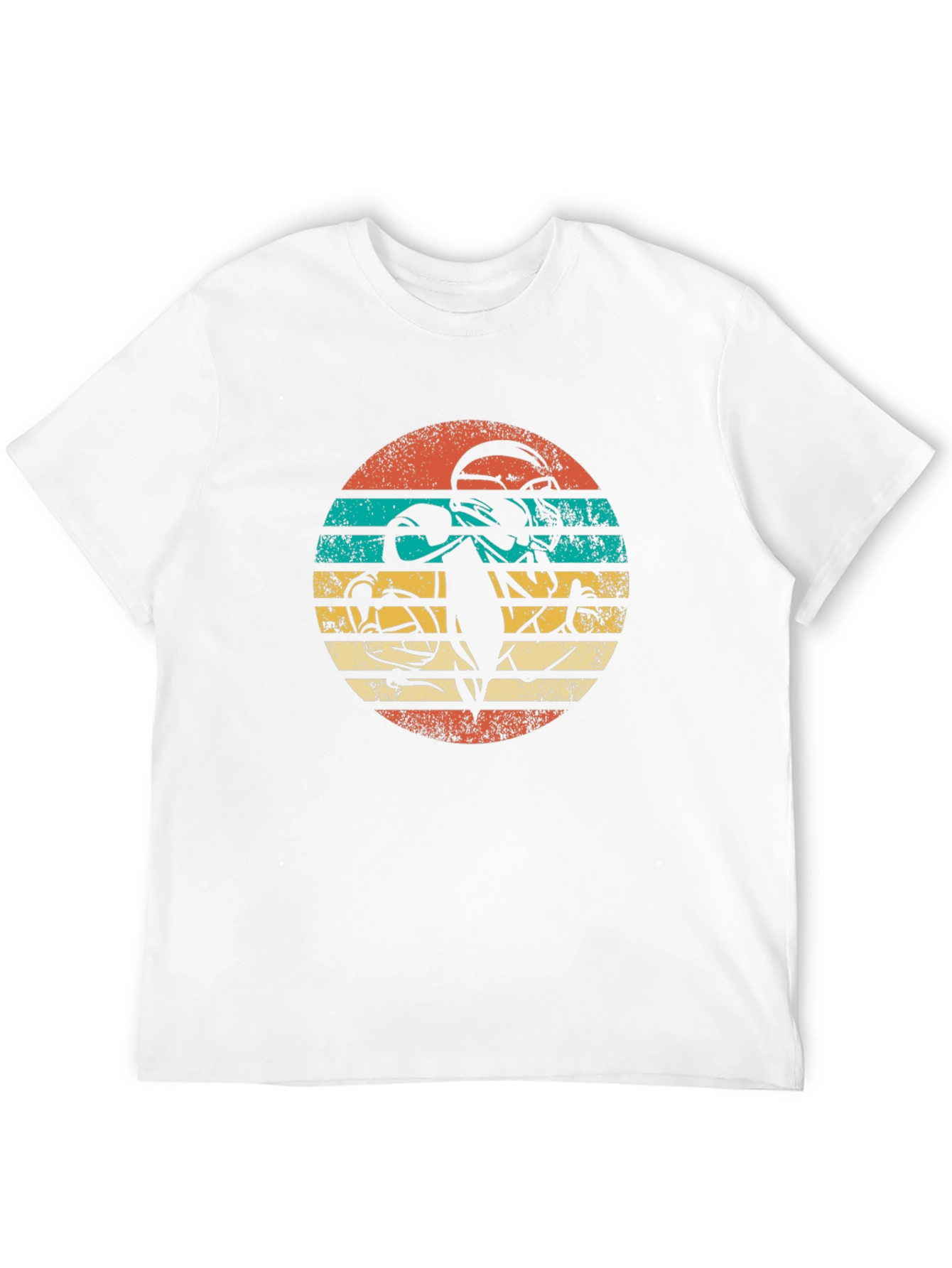 Retro Football Player Graphic Tee - Black