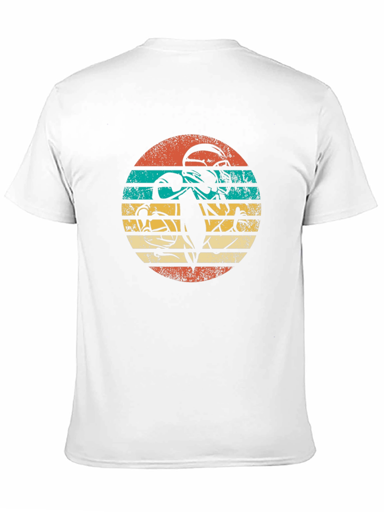 Retro Football Player Graphic Tee - Black