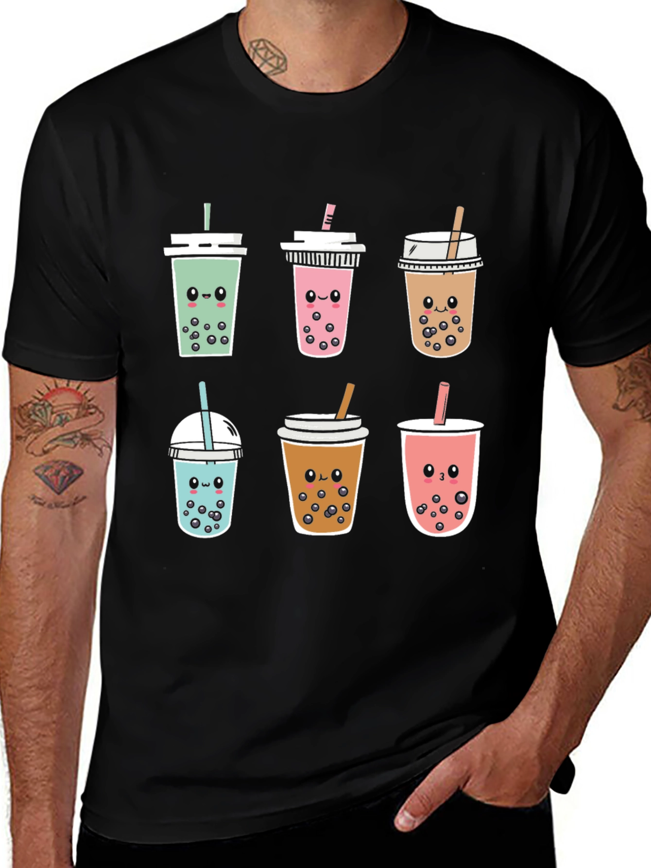 Cute Boba Tea Graphic Tee - Kawaii Style