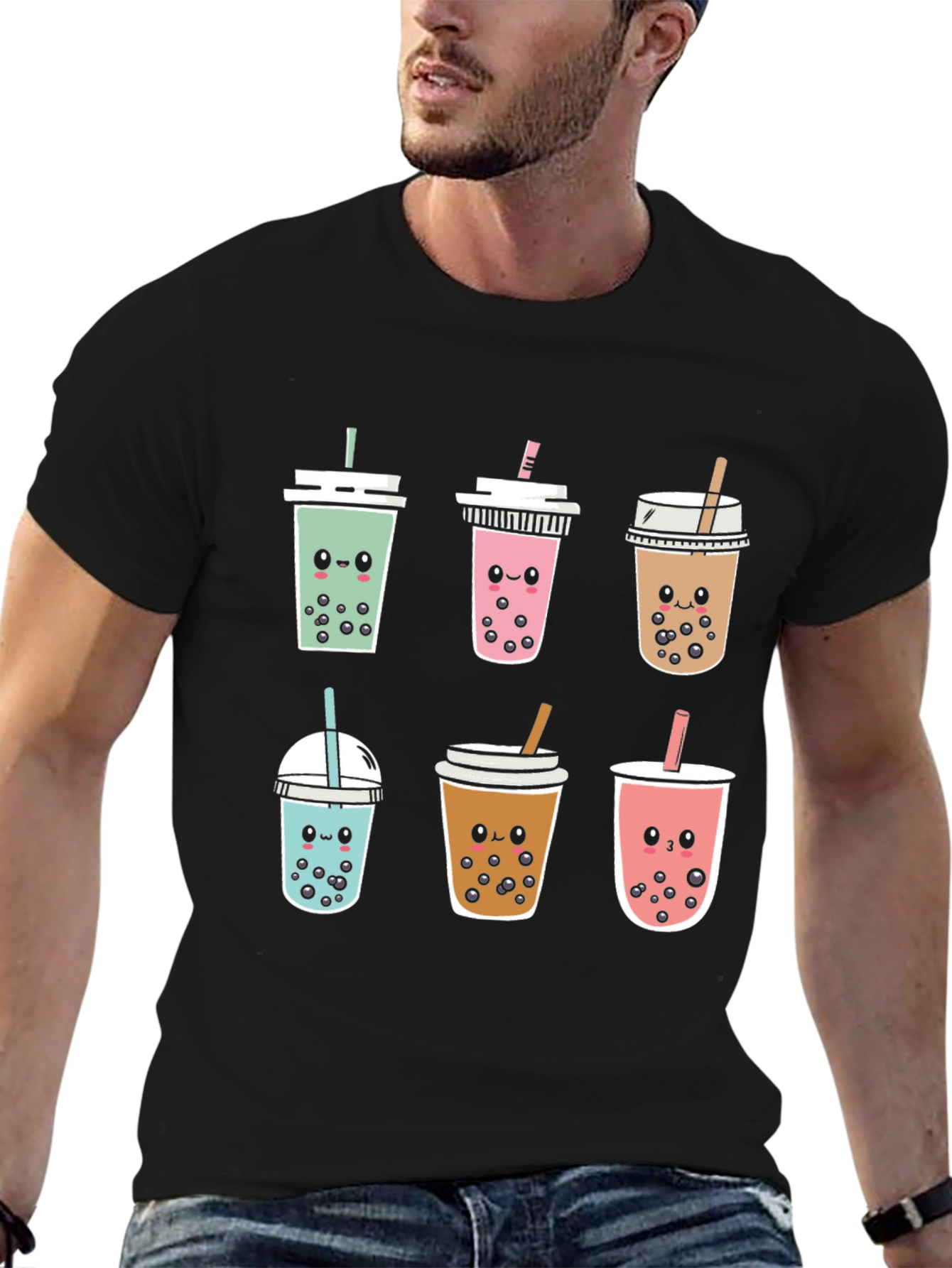 Cute Boba Tea Graphic Tee - Kawaii Style