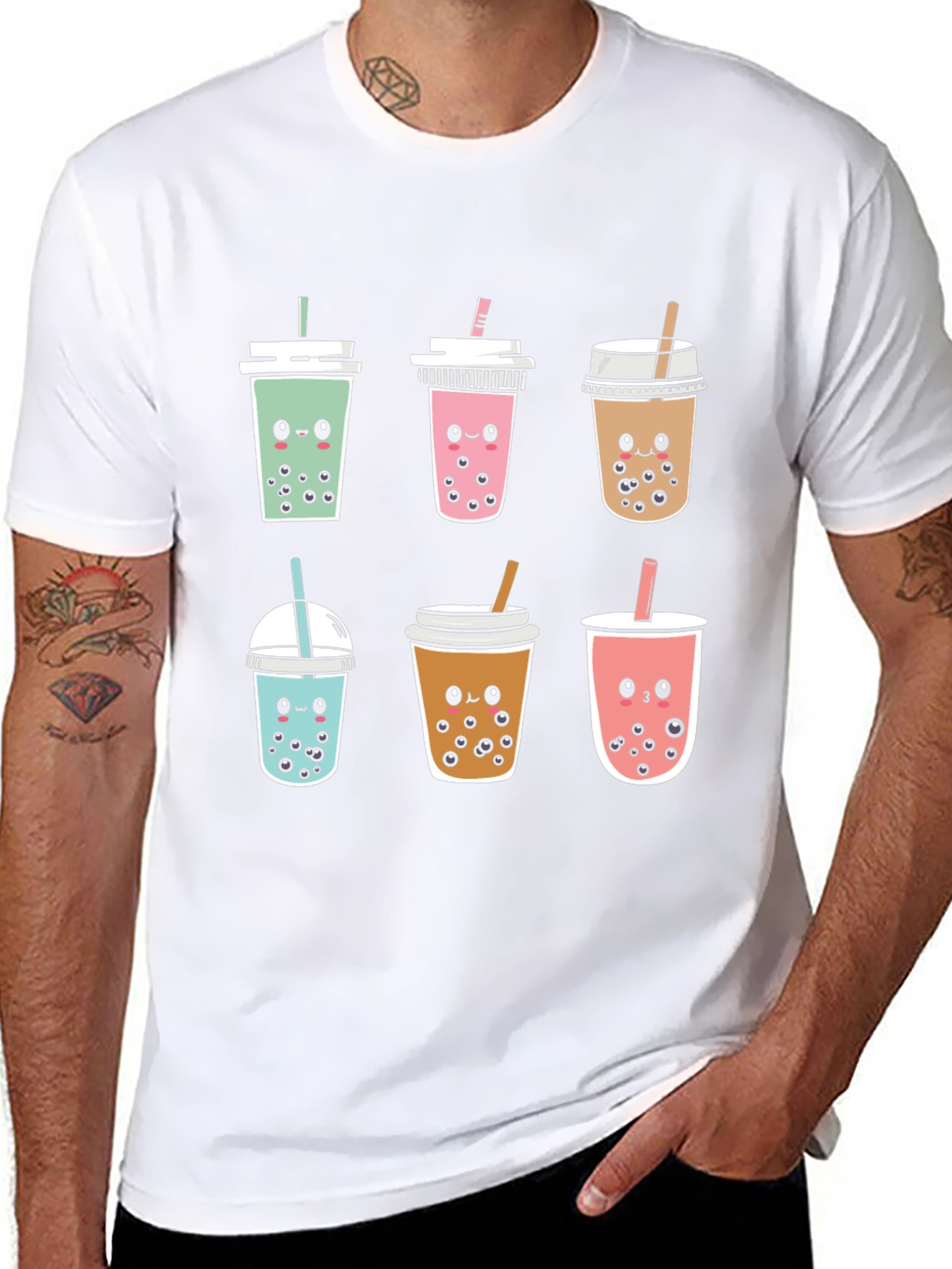 Cute Boba Tea Graphic Tee - Kawaii Style