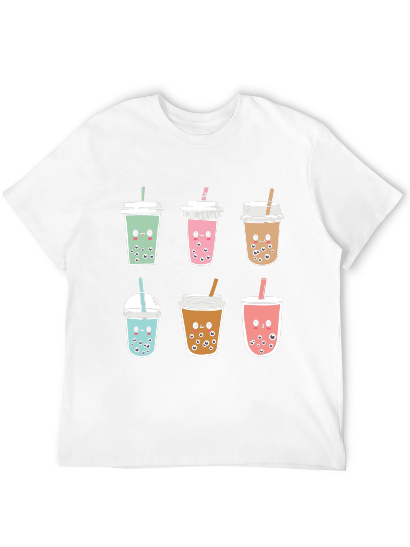 Cute Boba Tea Graphic Tee - Kawaii Style