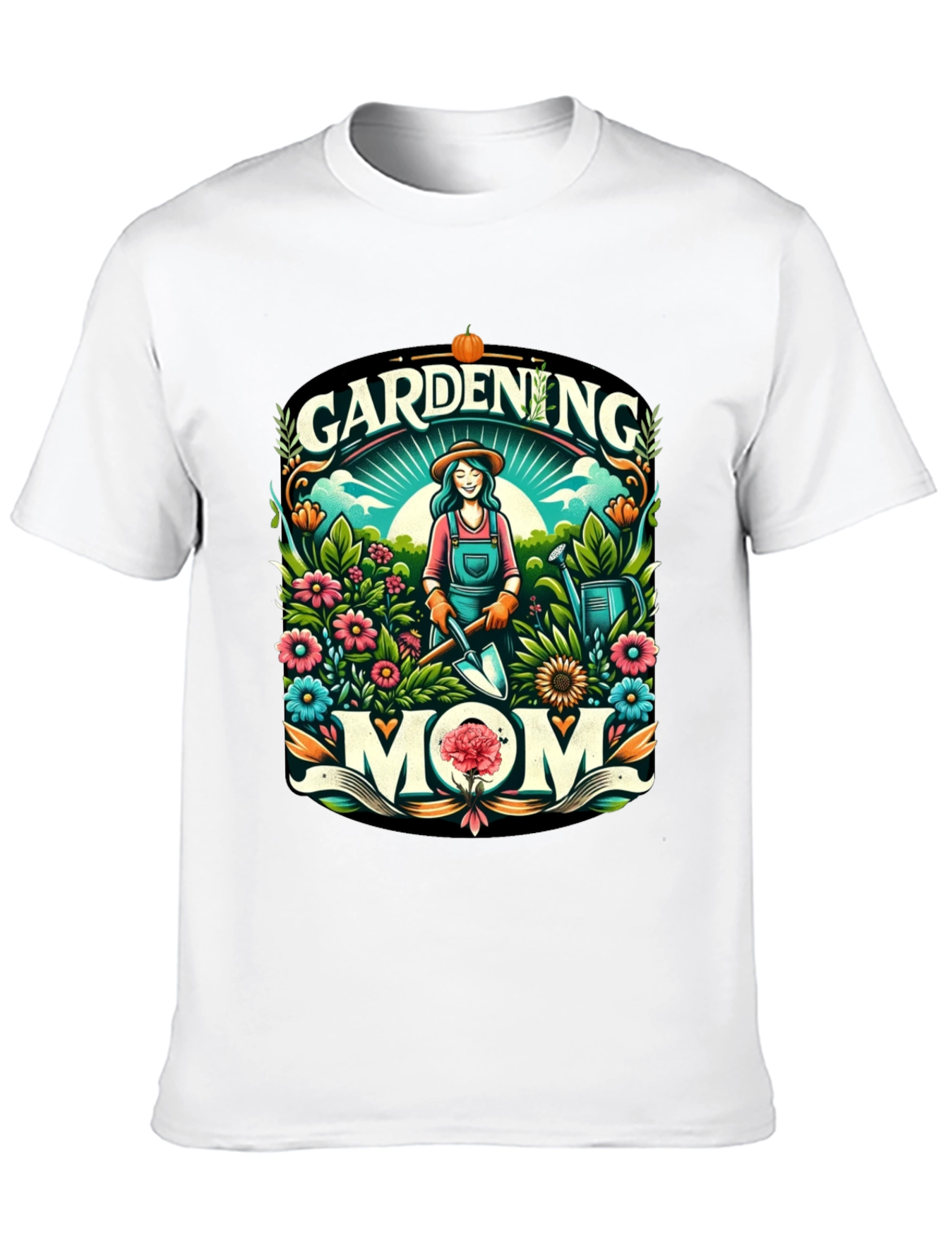 Gardening Mom Graphic Tee - Black Cotton Blend