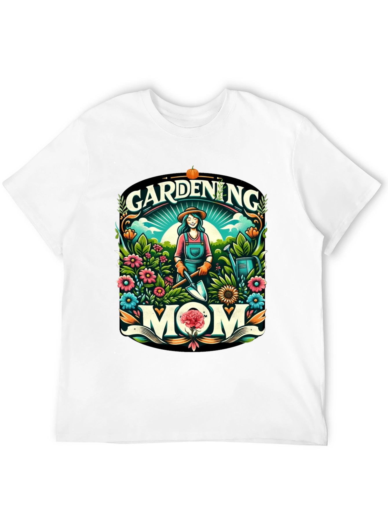 Gardening Mom Graphic Tee - Black Cotton Blend