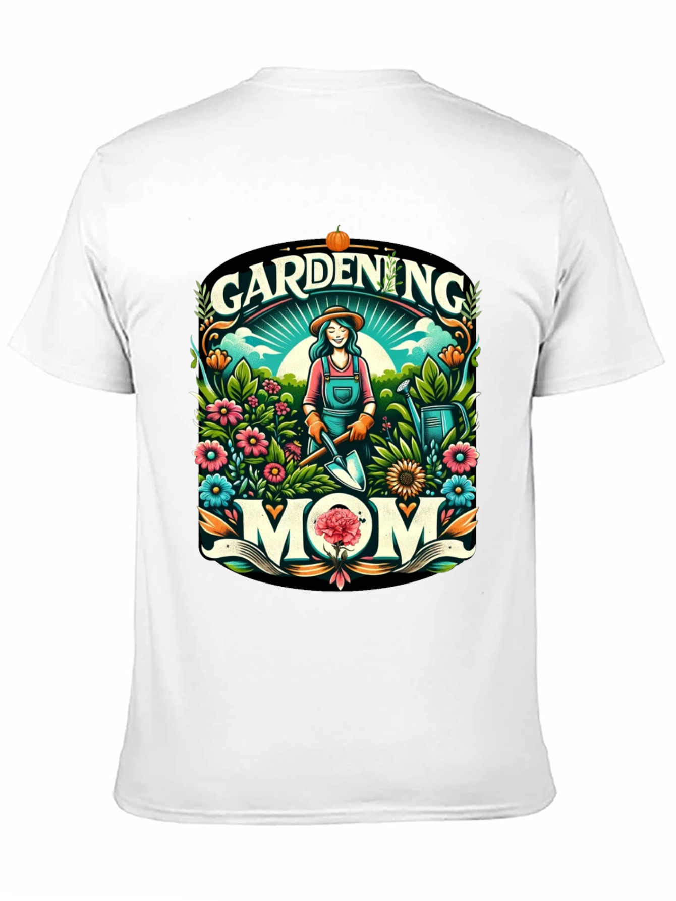 Gardening Mom Graphic Tee - Black Cotton Blend
