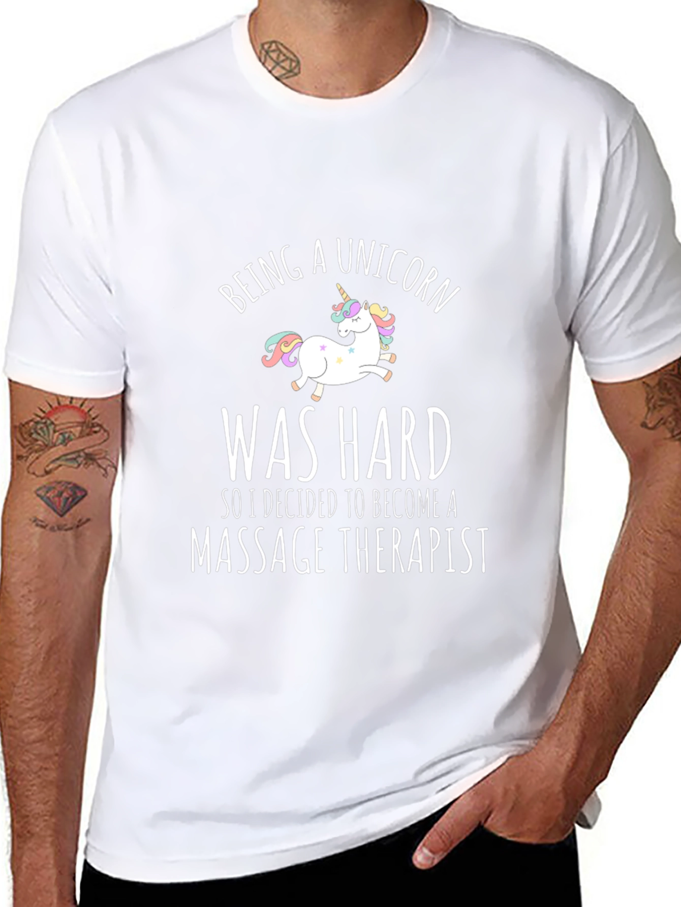 Unicorn Massage Therapist T-Shirt Funny Gift