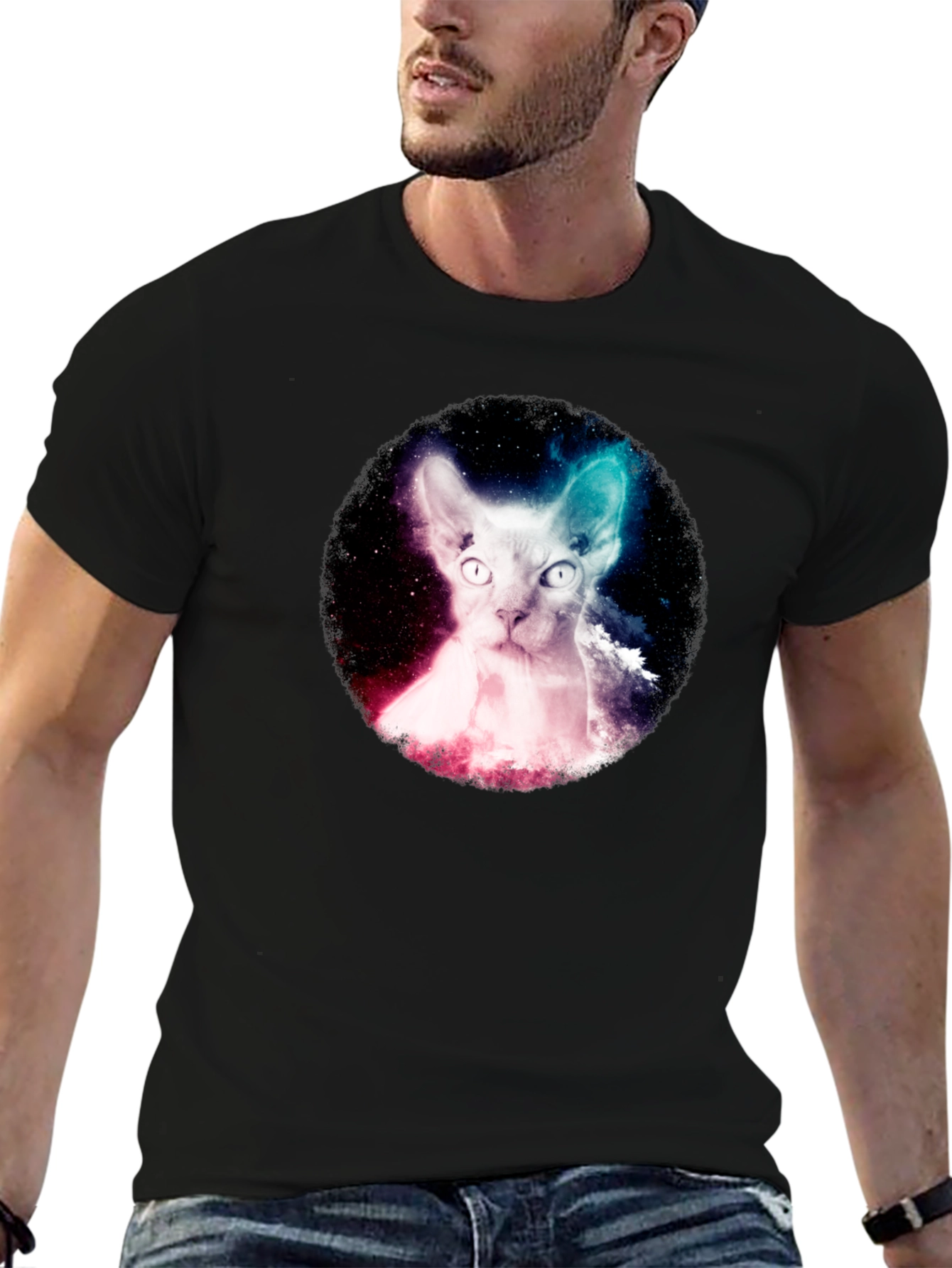 Cosmic Cat Graphic T-Shirt