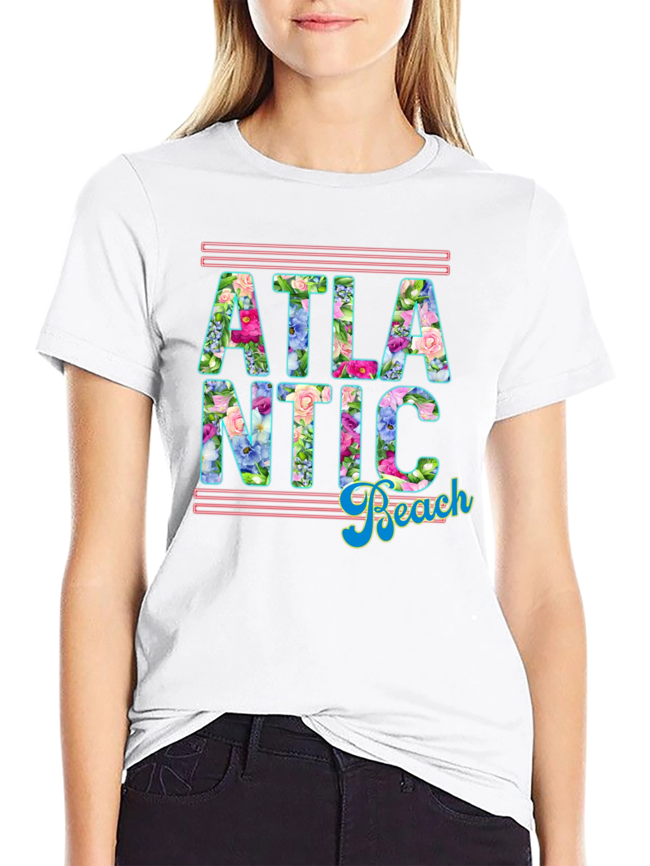 Atlantic Beach Floral Graphic T-Shirt