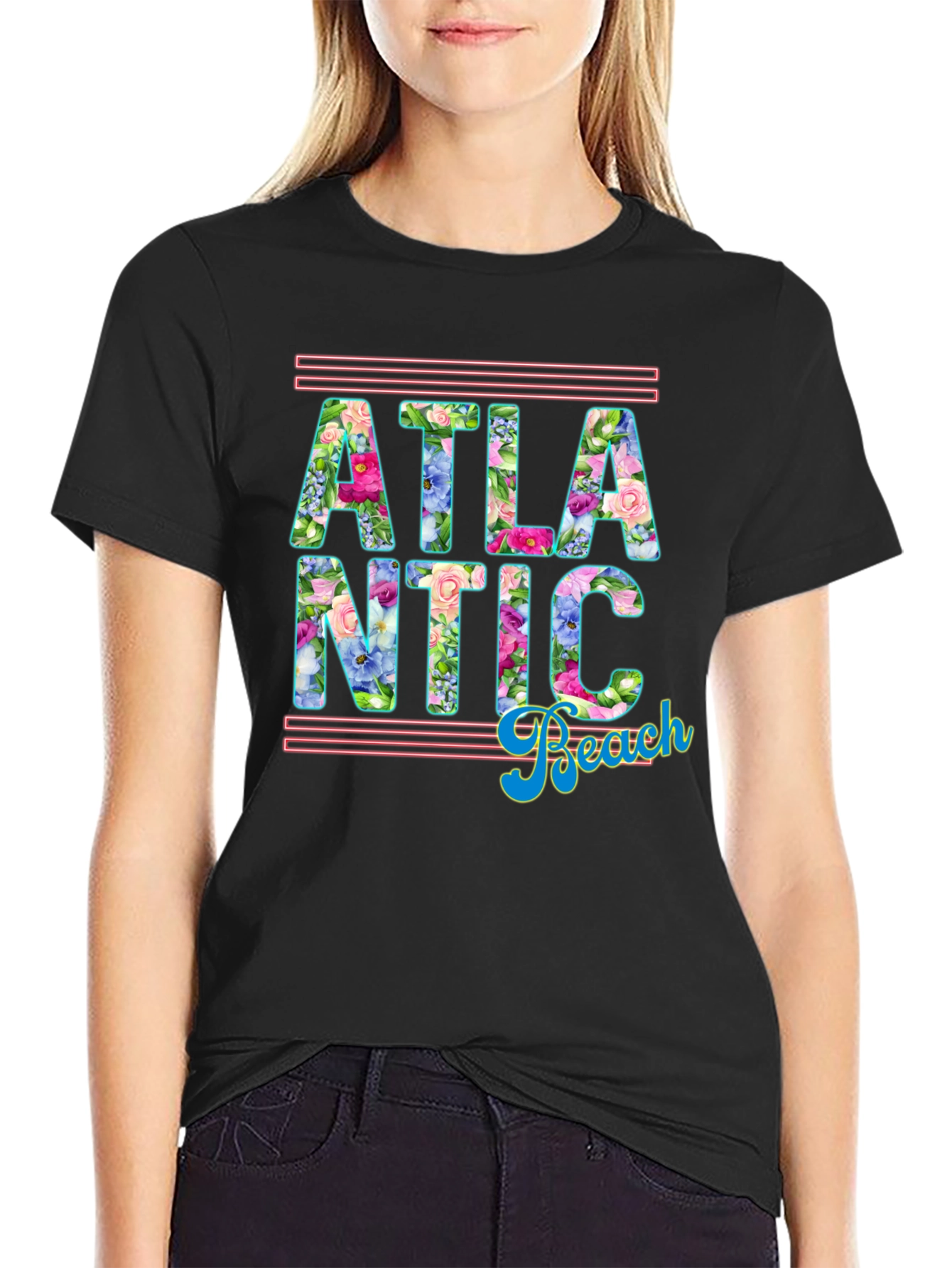 Atlantic Beach Floral Graphic T-Shirt