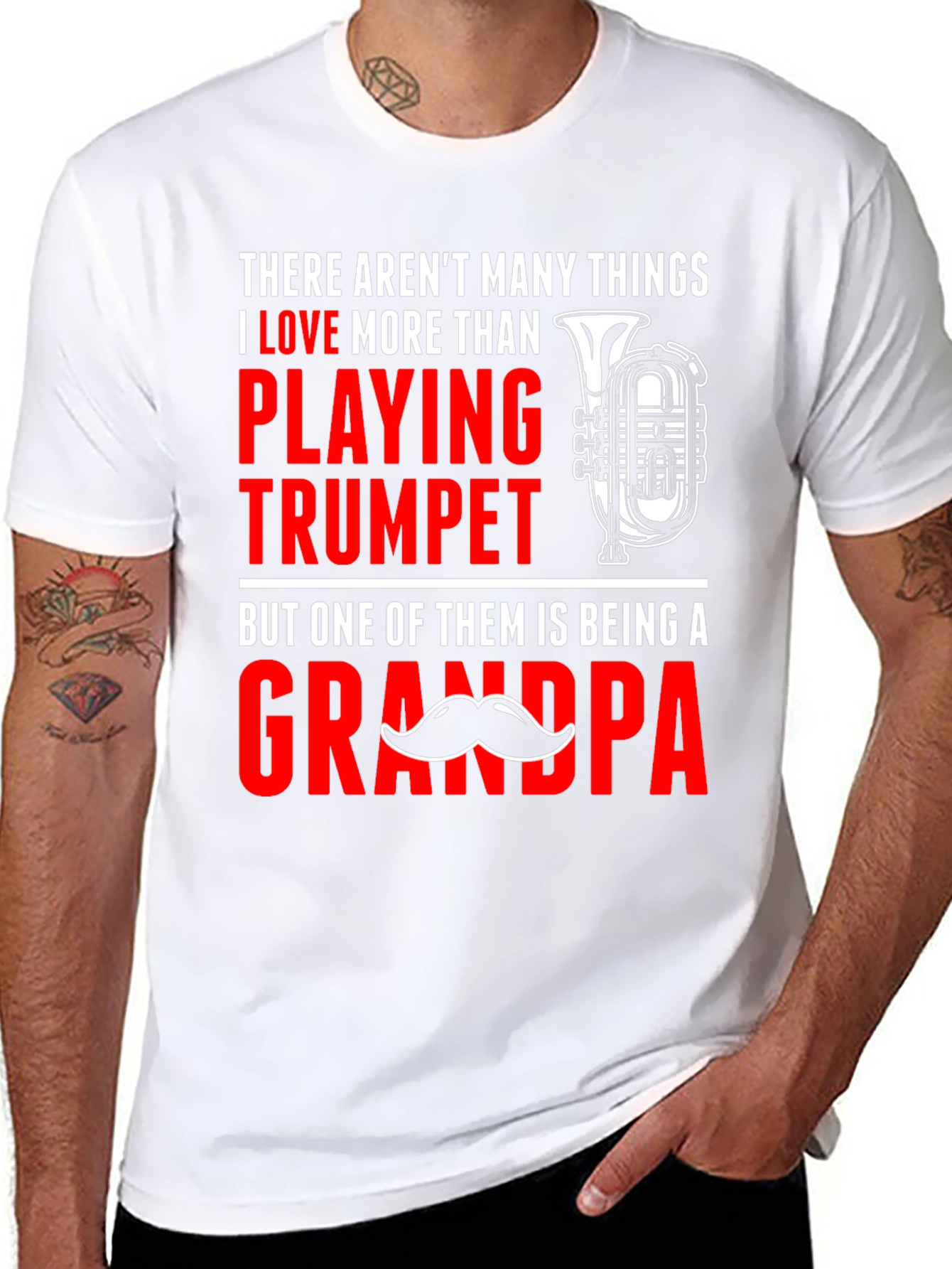 Trumpet Playing Grandpa T-Shirt