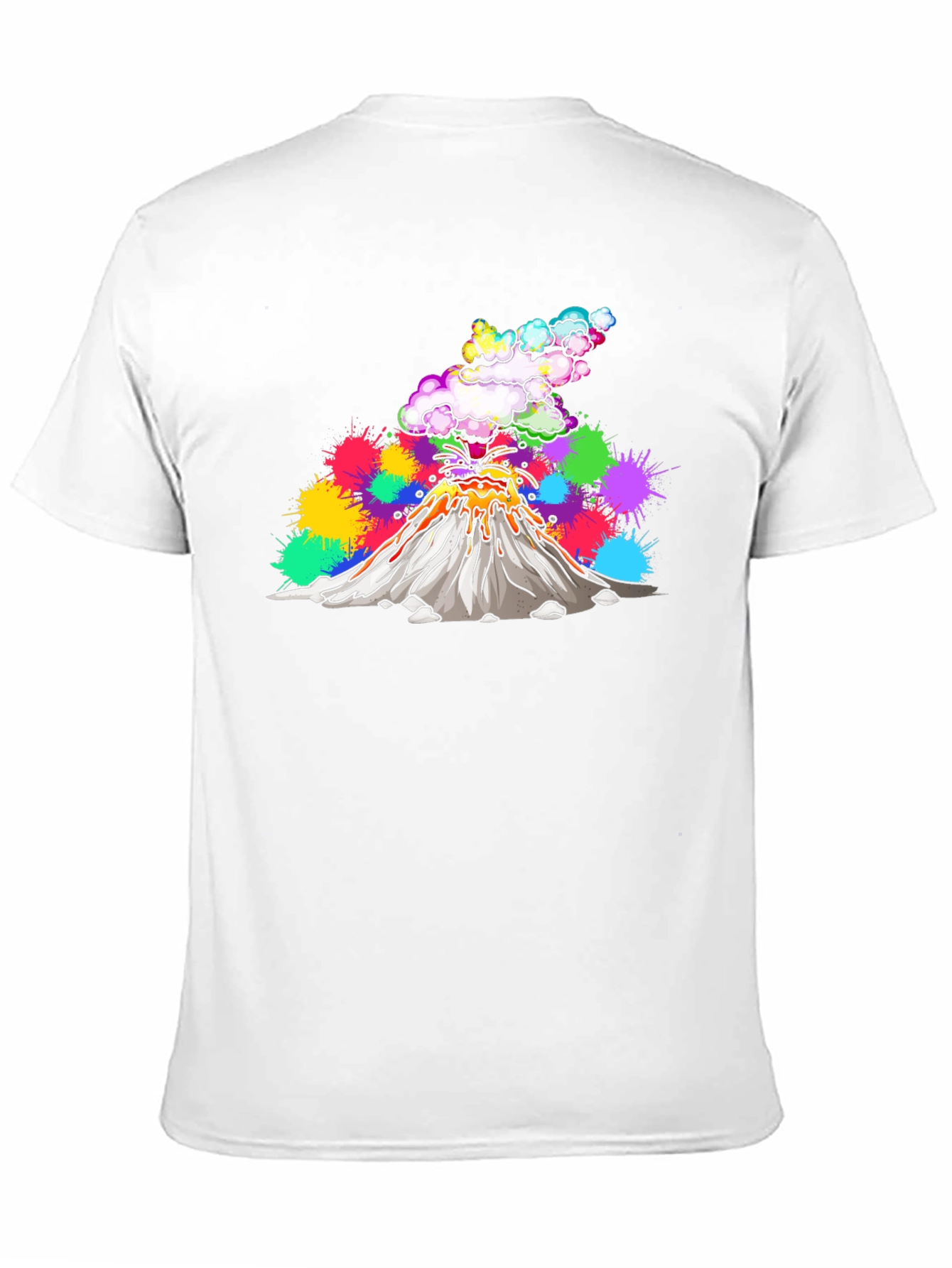 Volcano Lava Explosion Graphic T-Shirt - Black