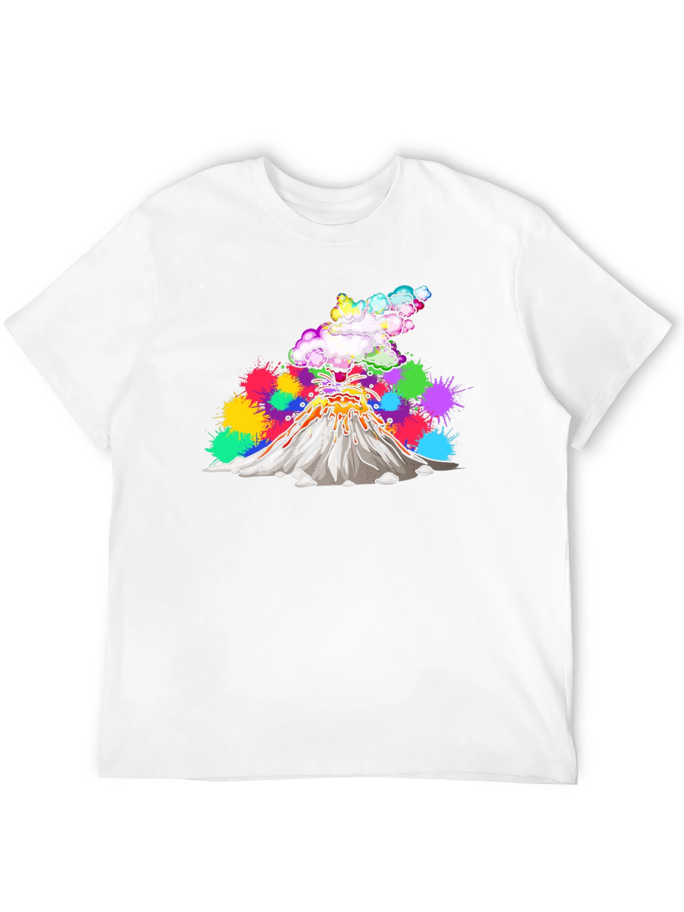 Volcano Lava Explosion Graphic T-Shirt - Black