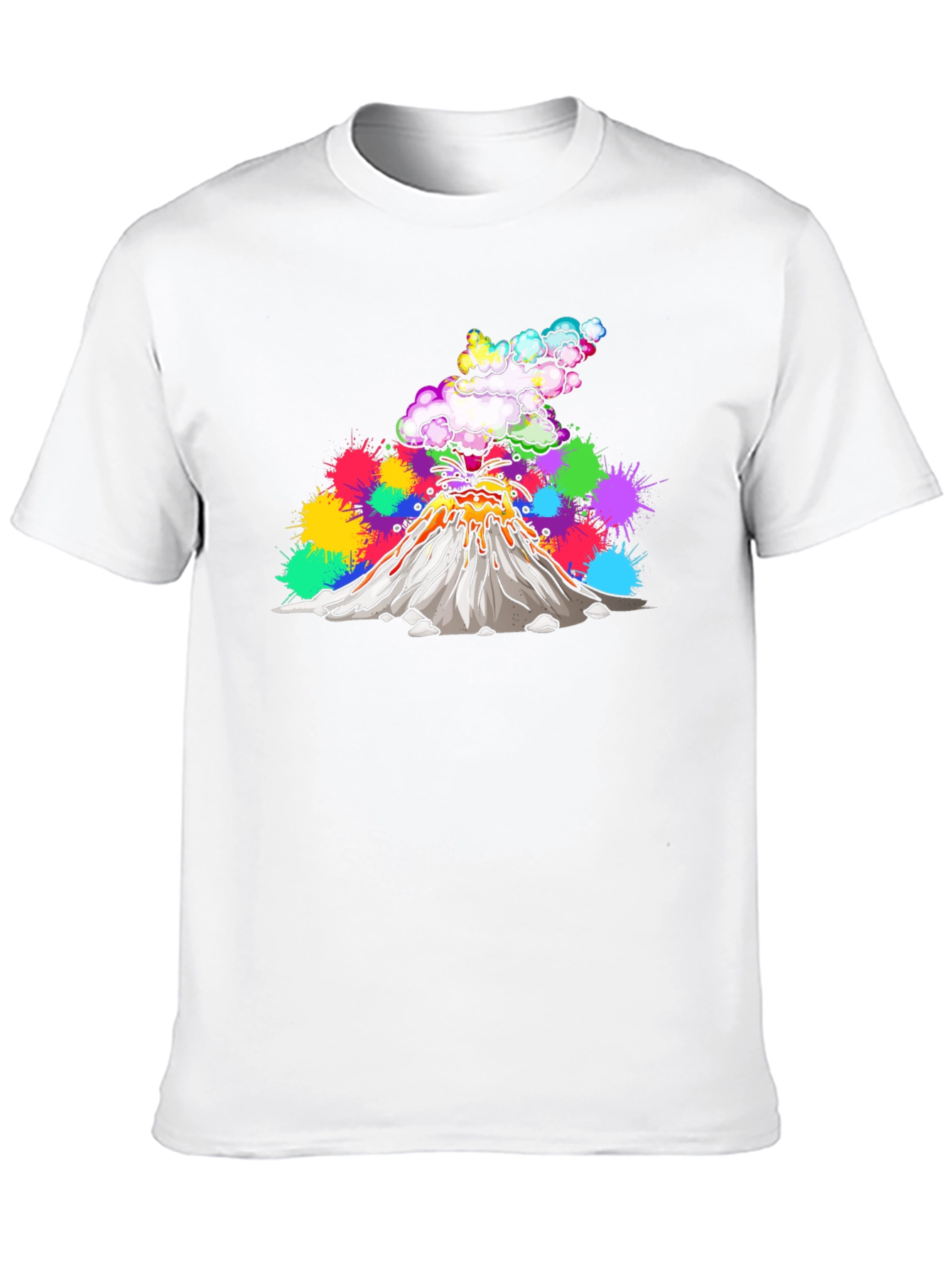 Volcano Lava Explosion Graphic T-Shirt - Black