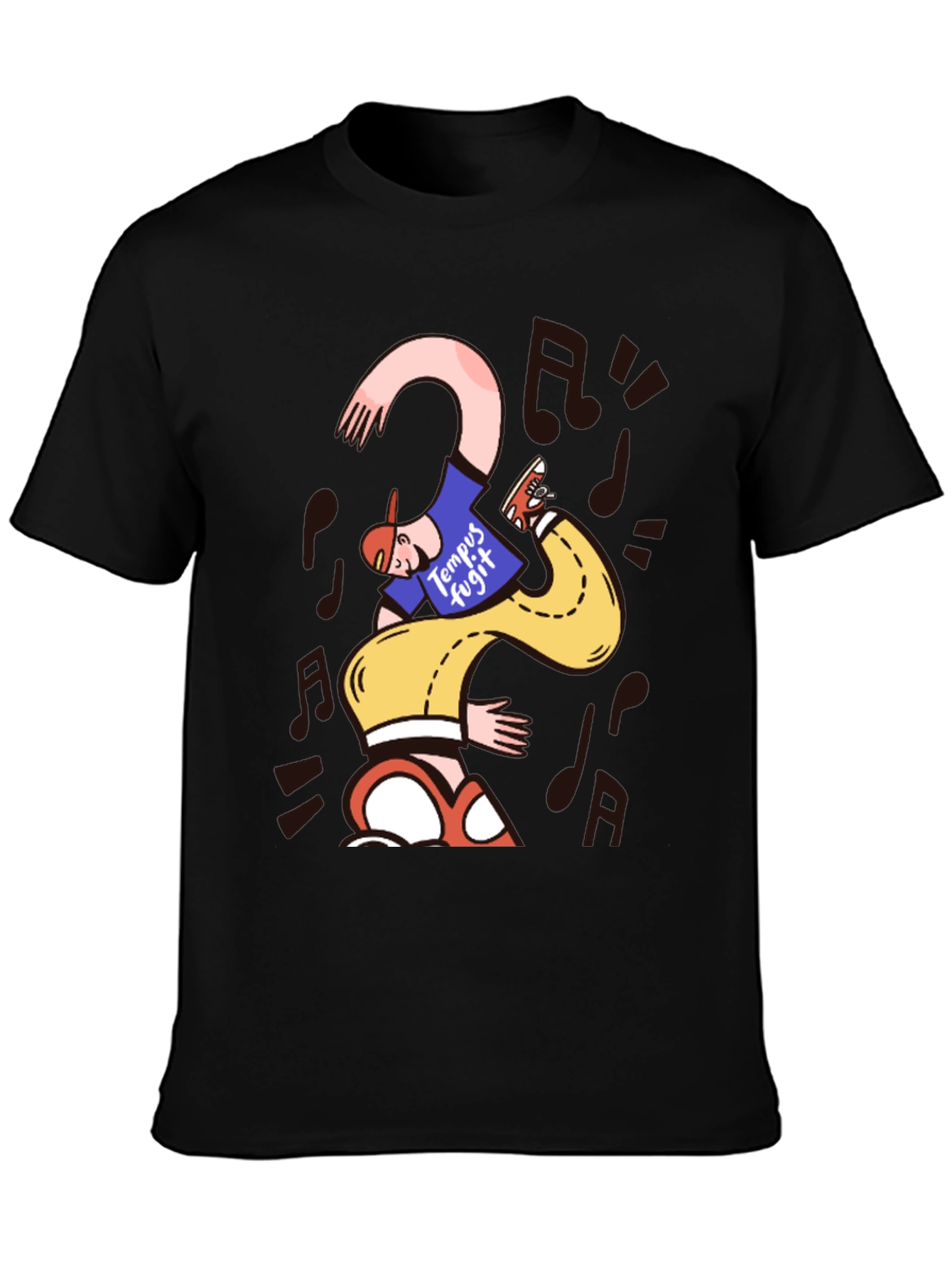 Unique Graphic Print T-Shirt - Time Flies