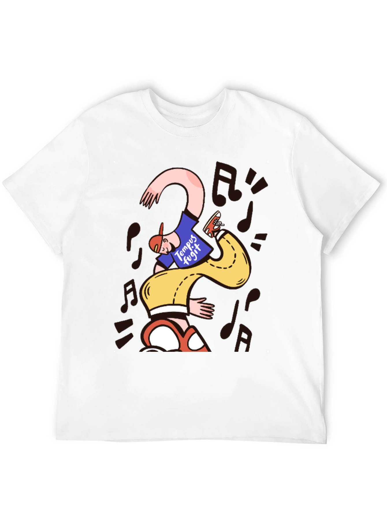 Unique Graphic Print T-Shirt - Time Flies
