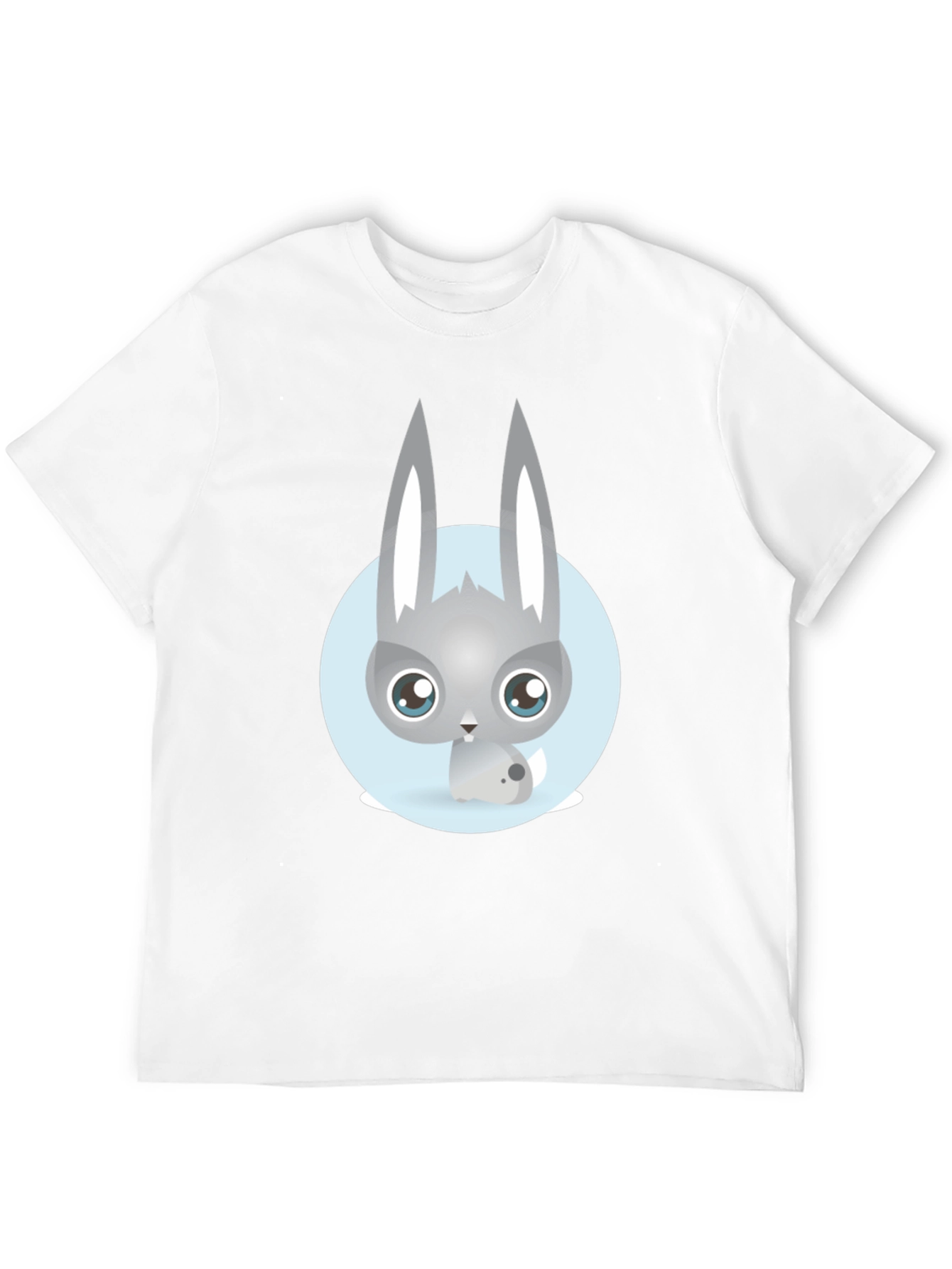 Cute Rabbit Graphic T-Shirt - Casual Black Tee