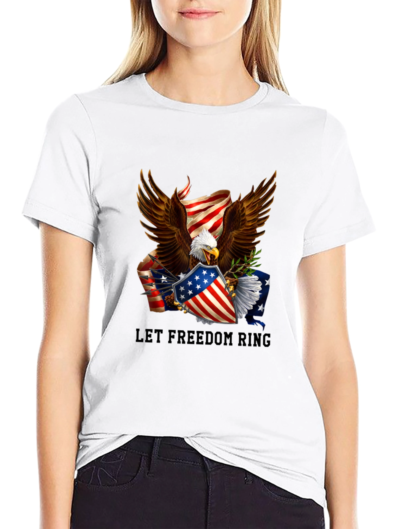 Let Freedom Ring Patriotic Eagle T-Shirt