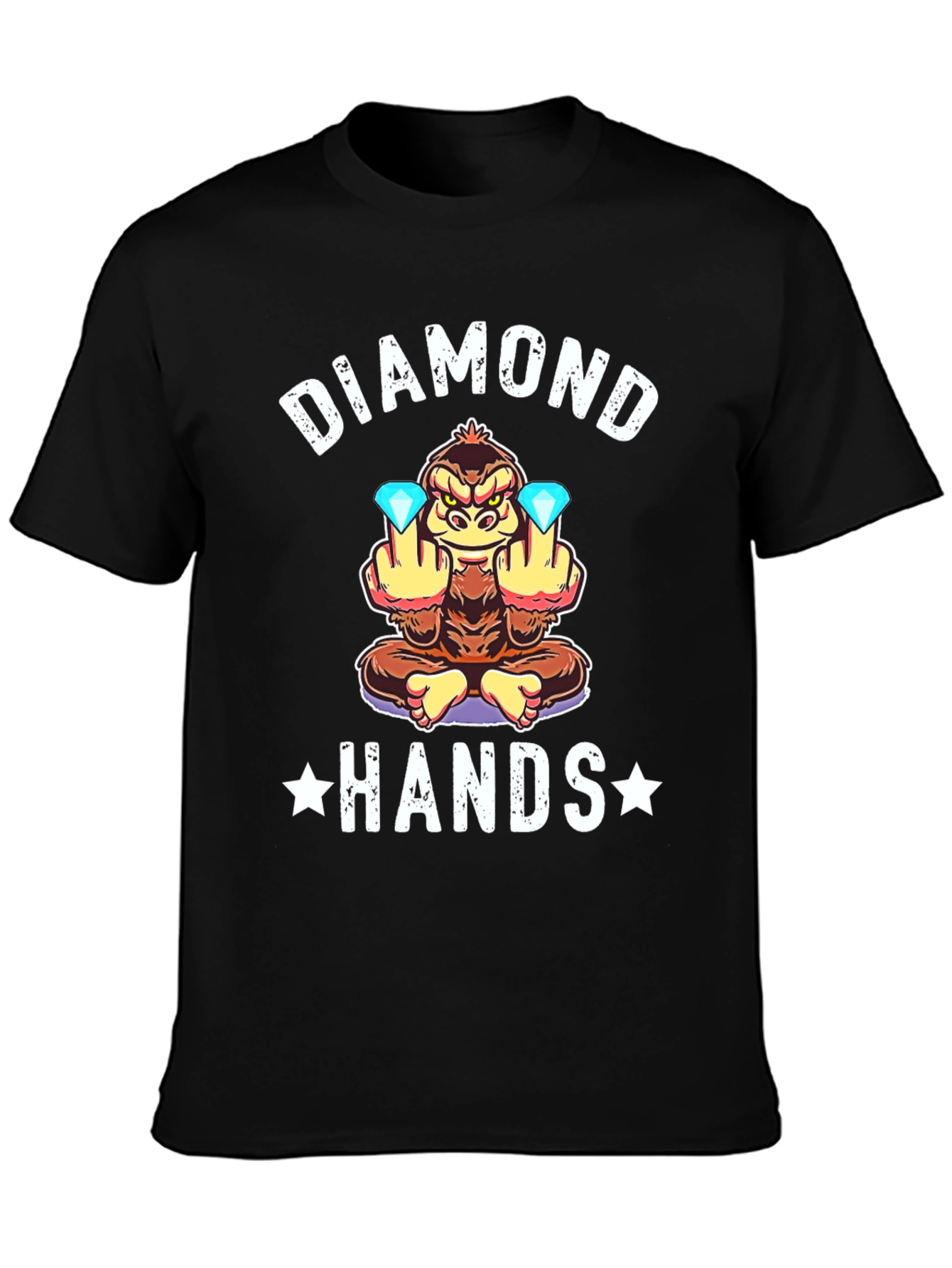 Diamond Hands Monkey Graphic T-Shirt