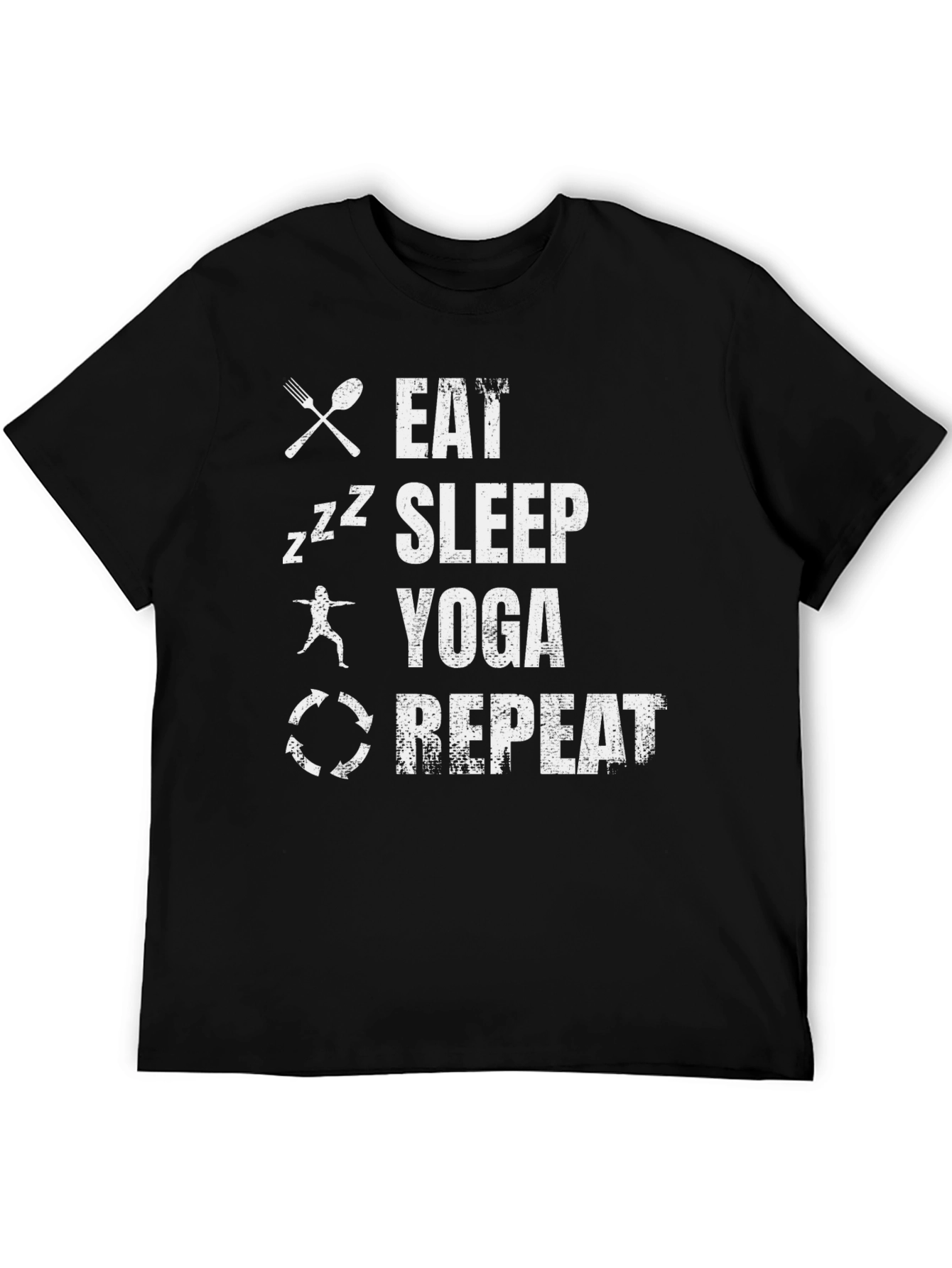 Eat Sleep Yoga Repeat Black Graphic Tee