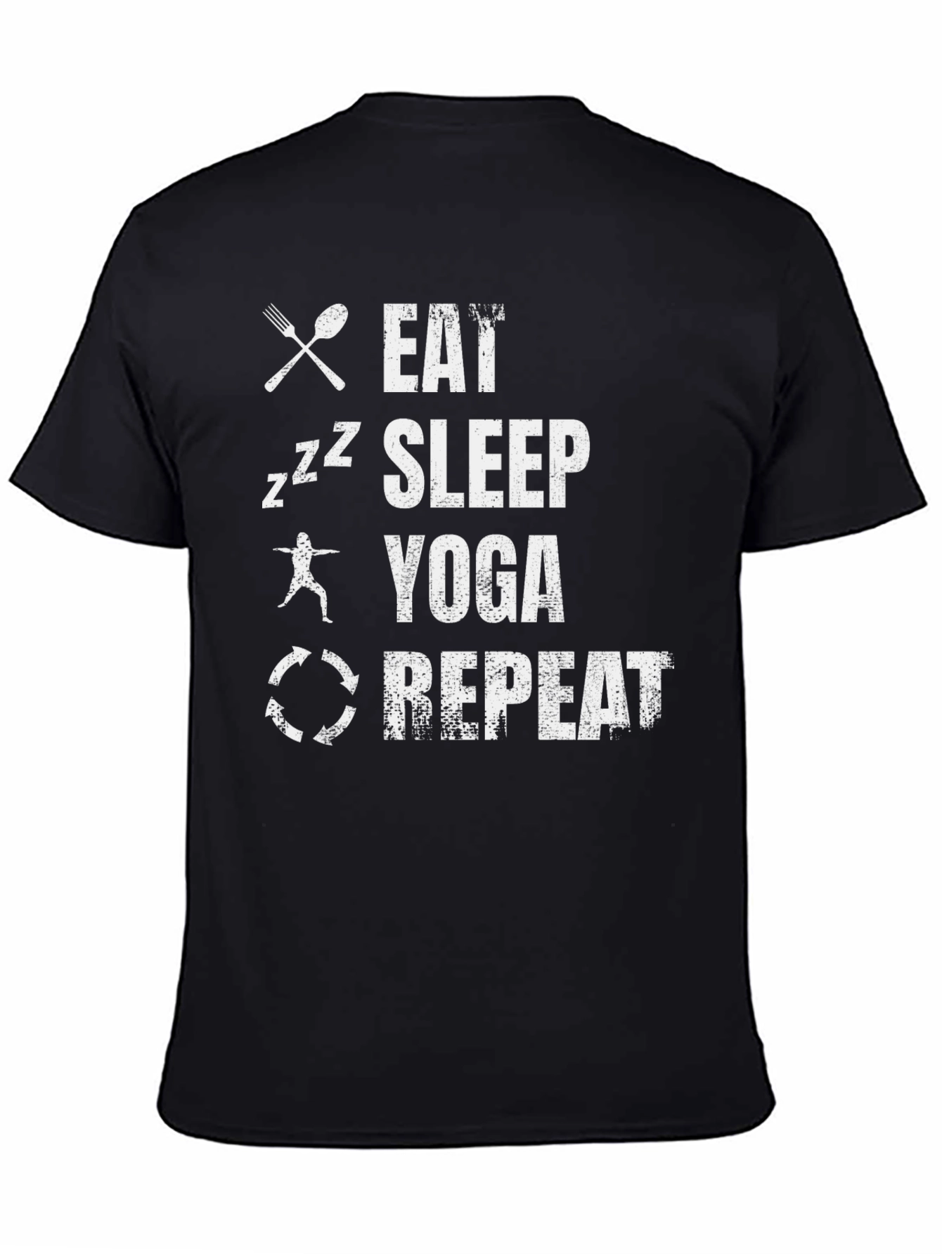 Eat Sleep Yoga Repeat Black Graphic Tee