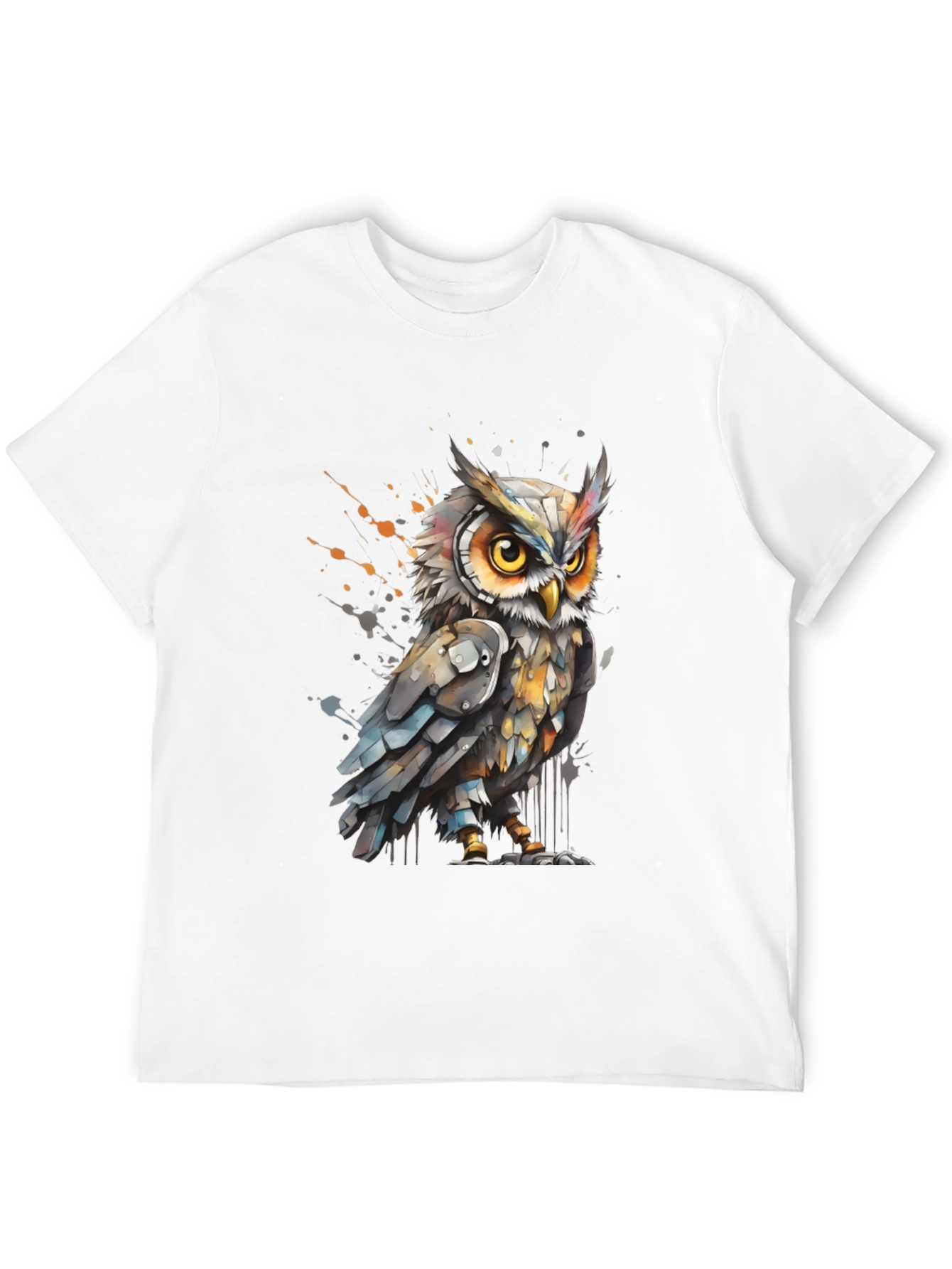 Artistic Owl Graphic Tee - Cool Bird T-Shirt