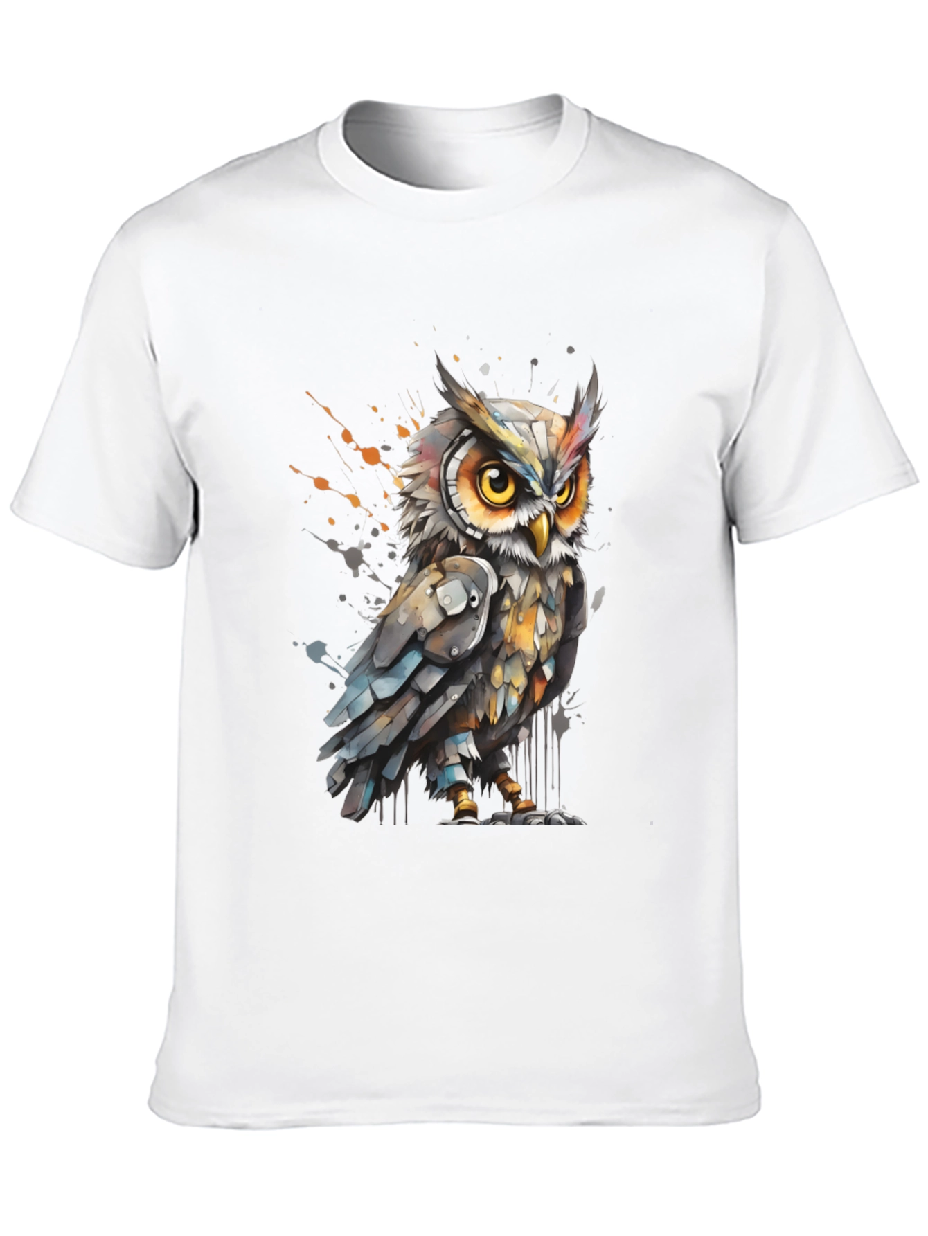 Artistic Owl Graphic Tee - Cool Bird T-Shirt