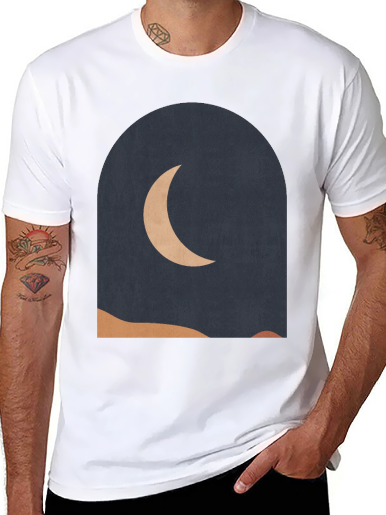 Modern Crescent Moon Graphic Tee