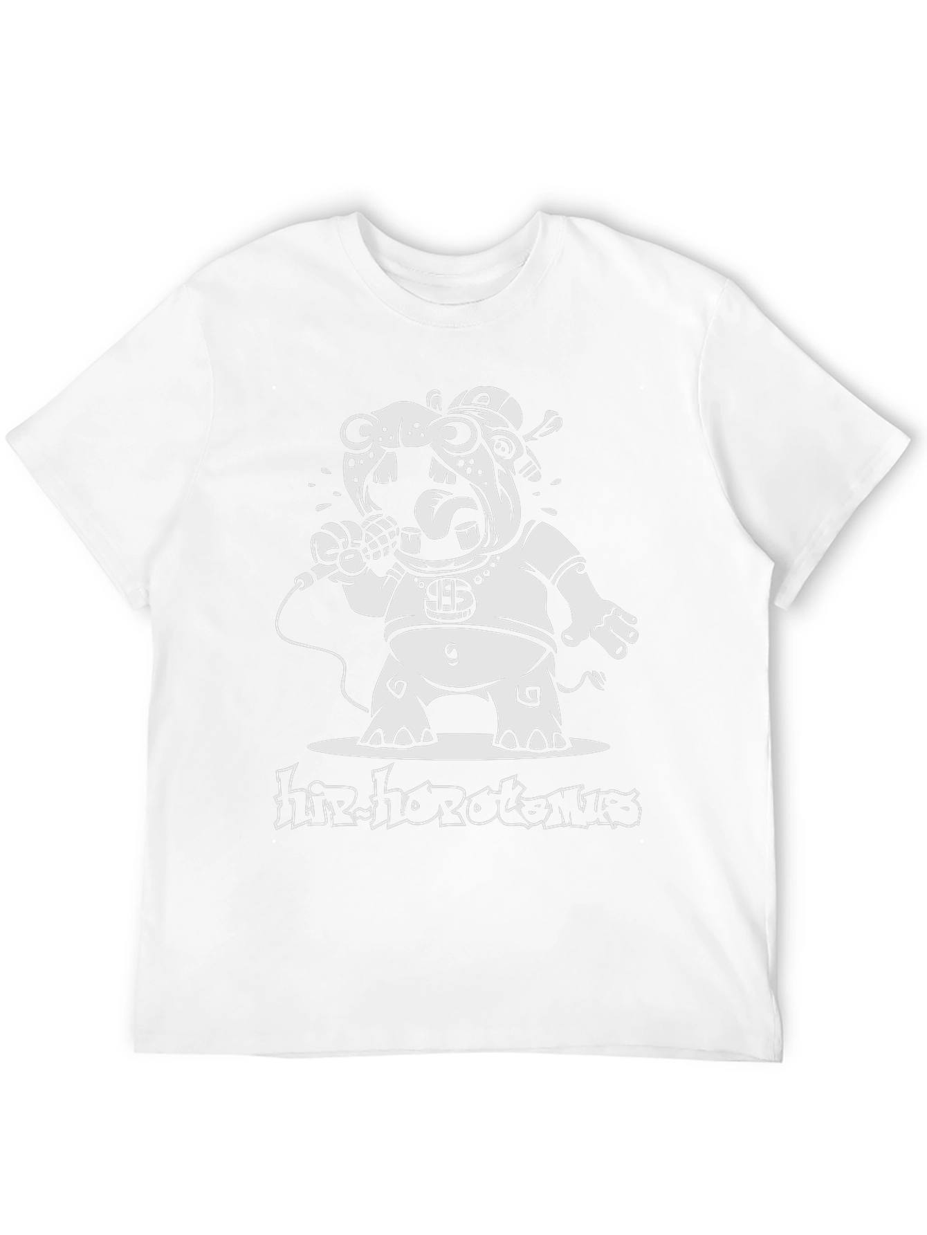 Hip-Hop Hippopotamus Black Graphic T-Shirt