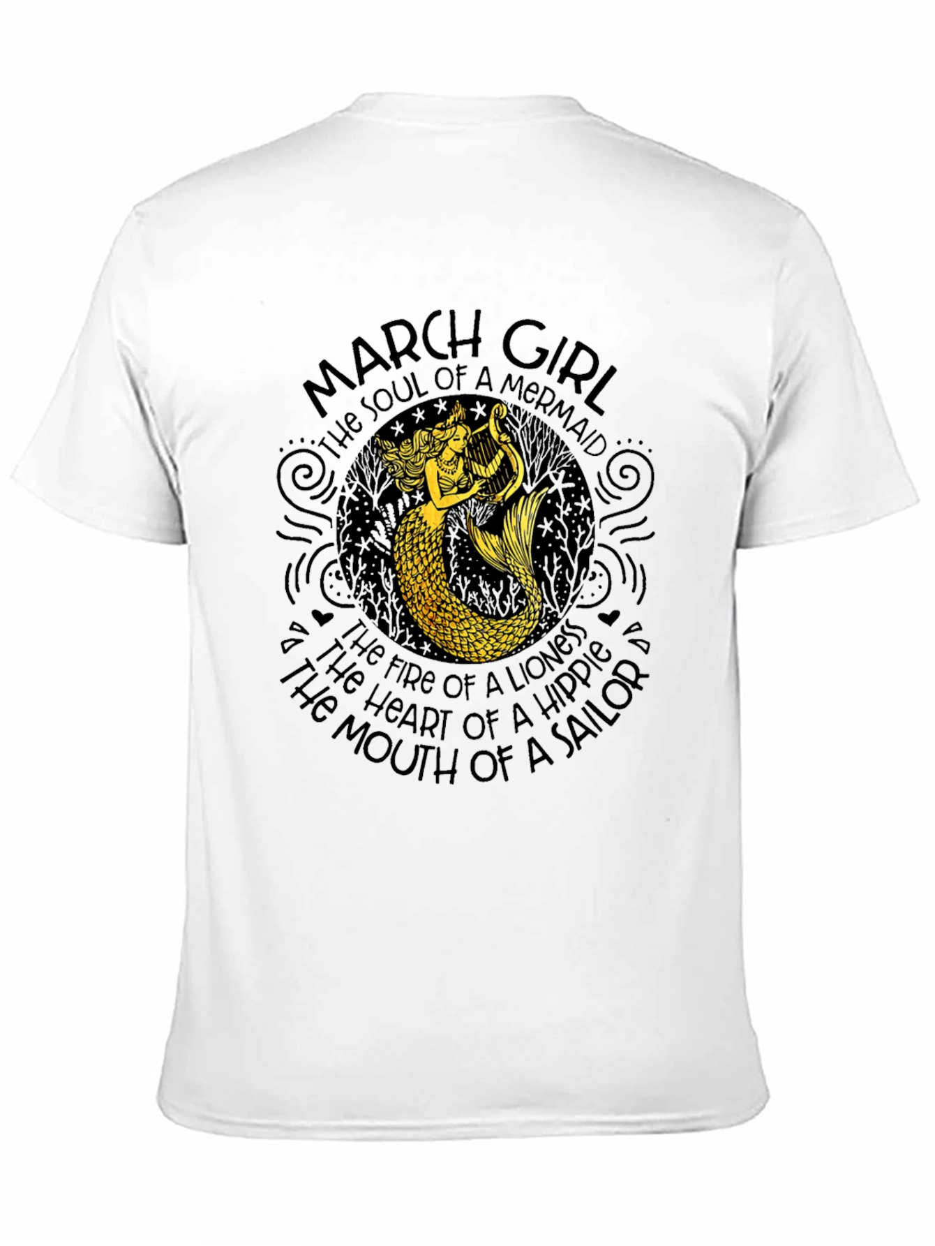 March Girl Mermaid Graphic T-Shirt