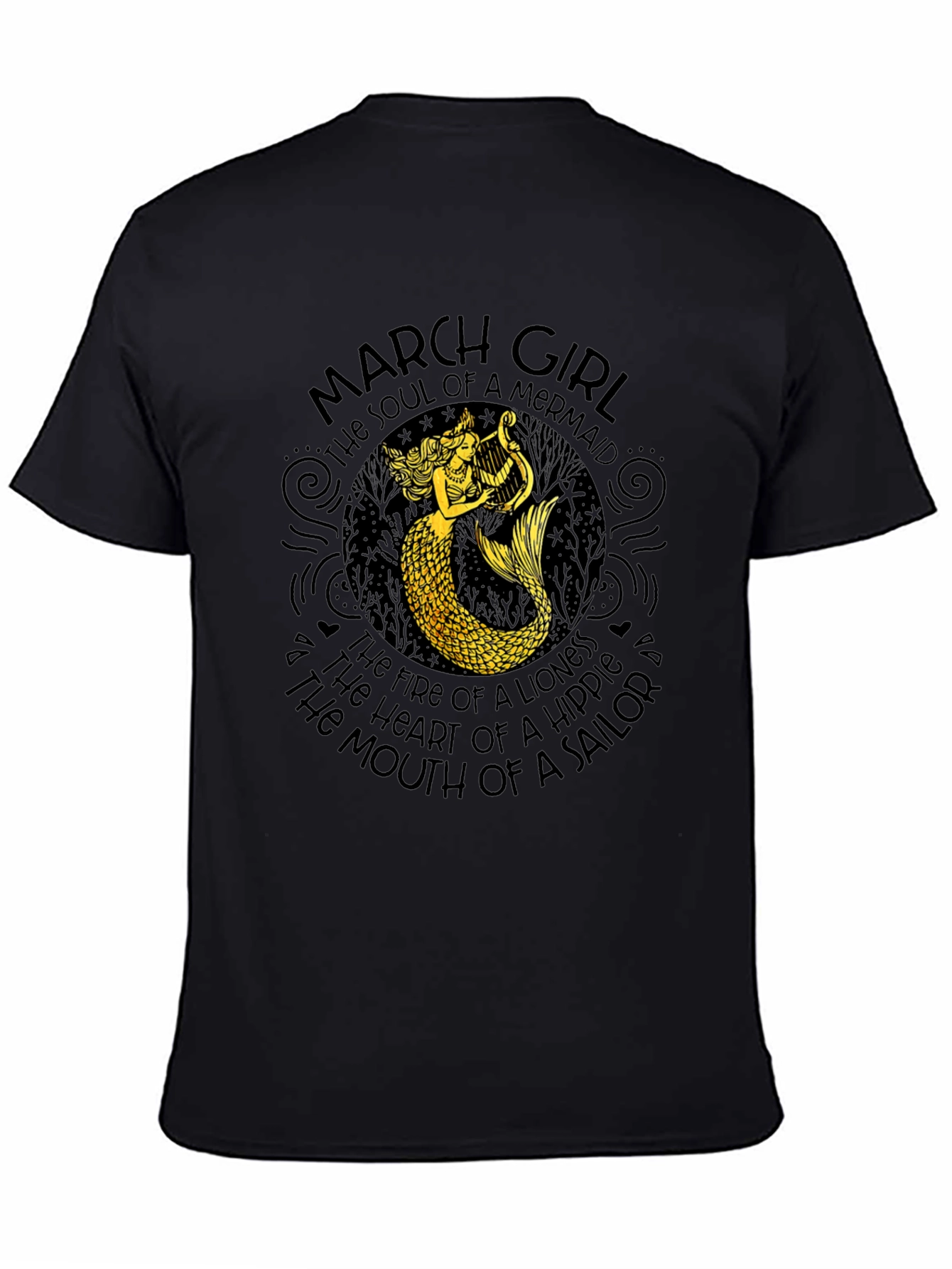 March Girl Mermaid Graphic T-Shirt